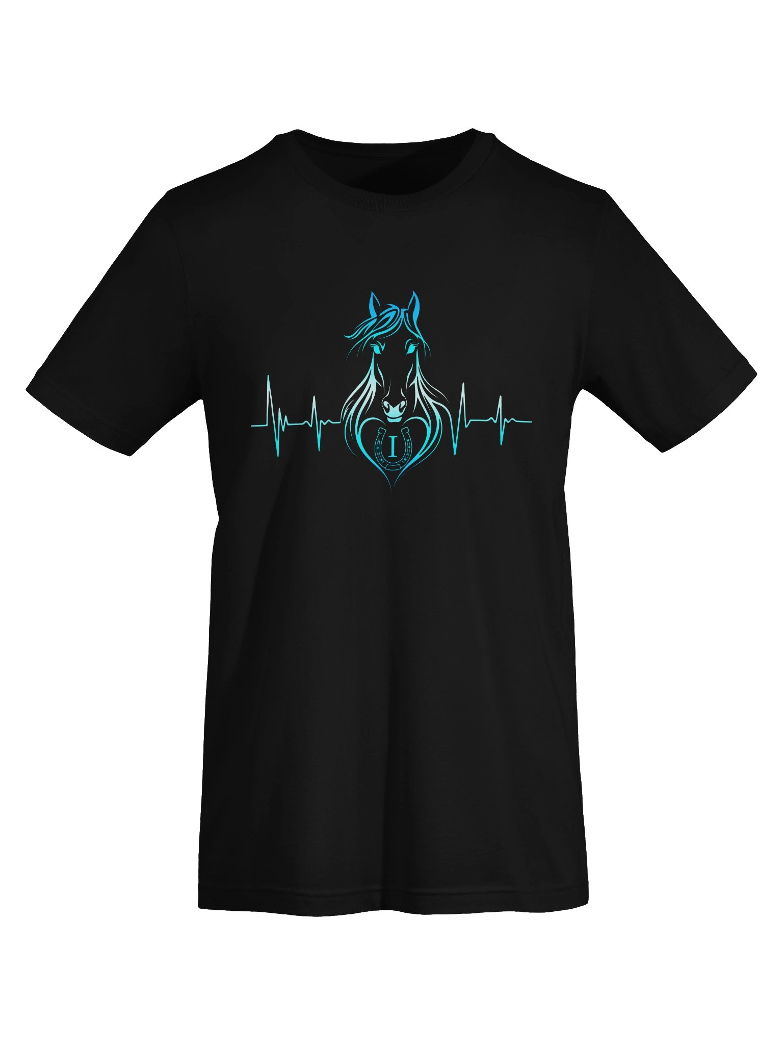 Personalized Horse Heartbeat T-Shirt with Letter I | Unisex Equestrian Gift product image (10)