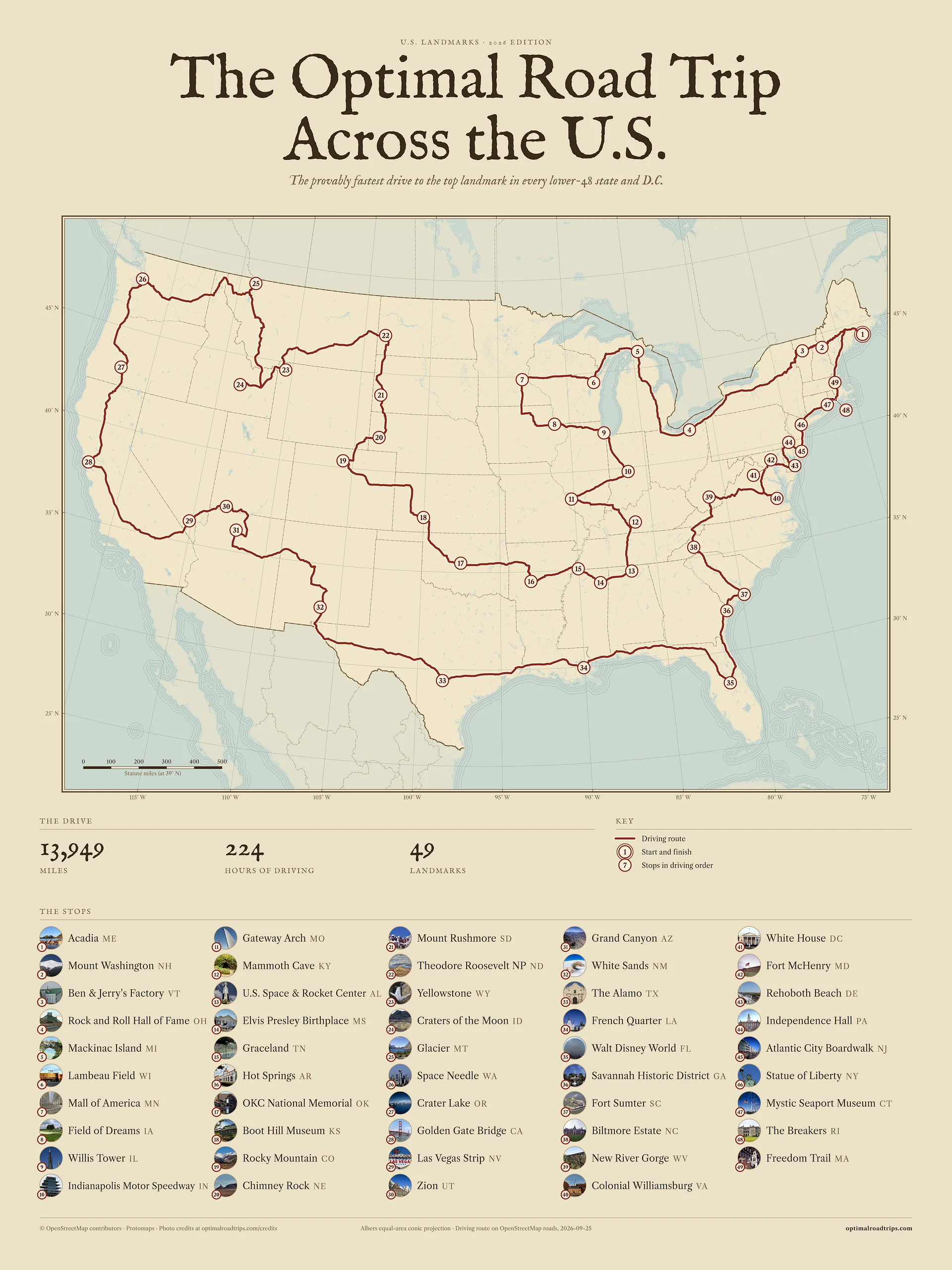 U.S. Landmarks 2026, Atlas, 18 x 24 in, matte poster product image (1)