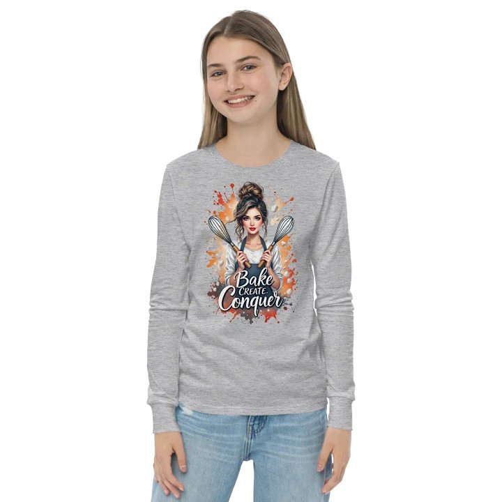Bake Create Conquer Youth Long Sleeve Tee product image (20)