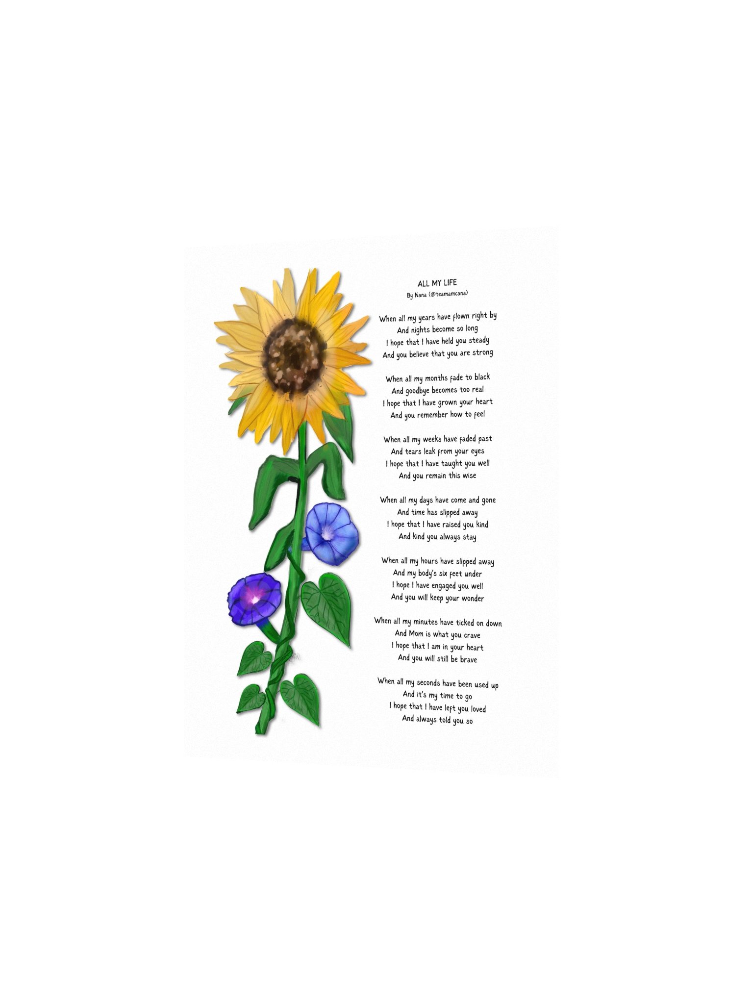 All My Life - Nana's Poem - UNFRAMED POSTER product image (2)