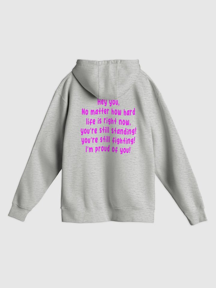 Hey you female hoodie Heather grey product image (2)