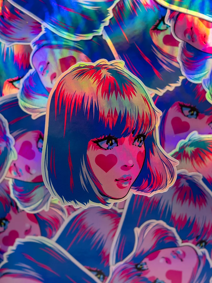 Two Hearts 3" Sticker (Hologram) product image (1)
