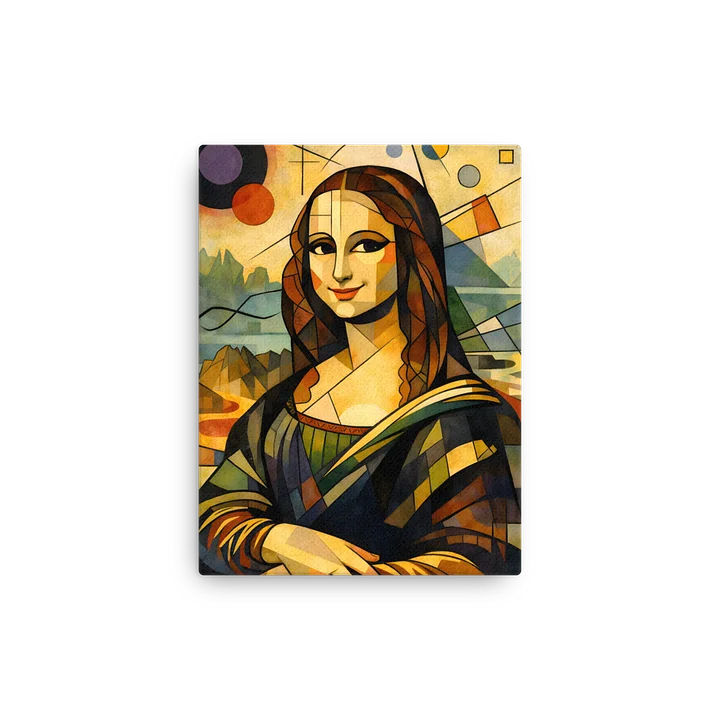 Mona Lisa Reimagined: Geometric Abstraction Canvas Sleek Pine Stretched Canvas product image (11)
