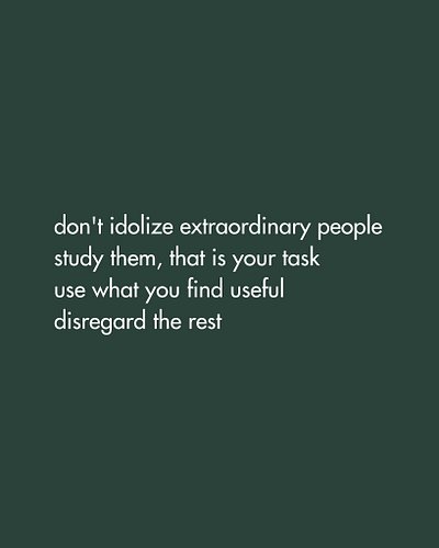 on idolizing humans.