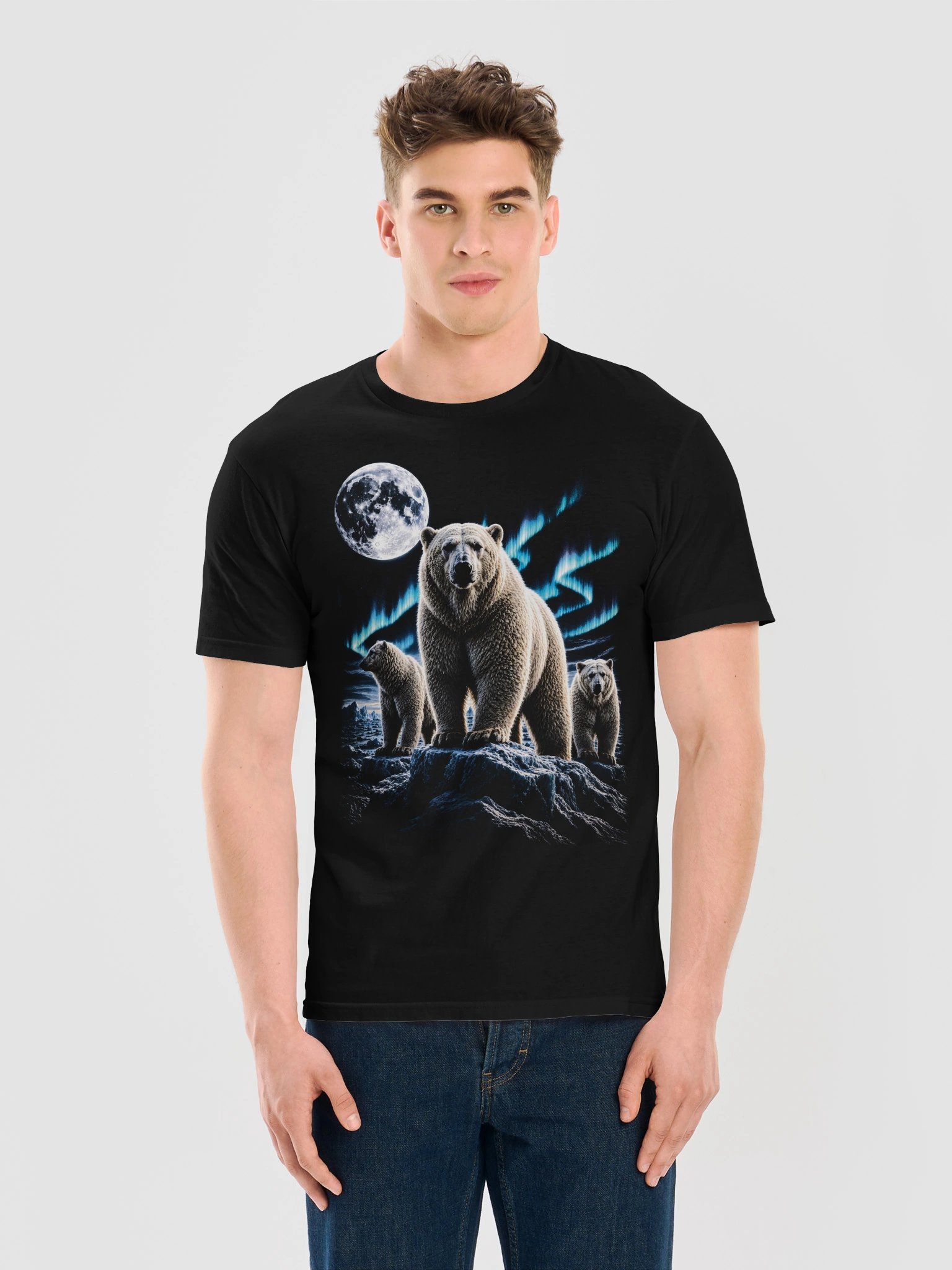 Polar Bear Howling Moon Tshirt | Legendary Wildlife Shirt product image (6)