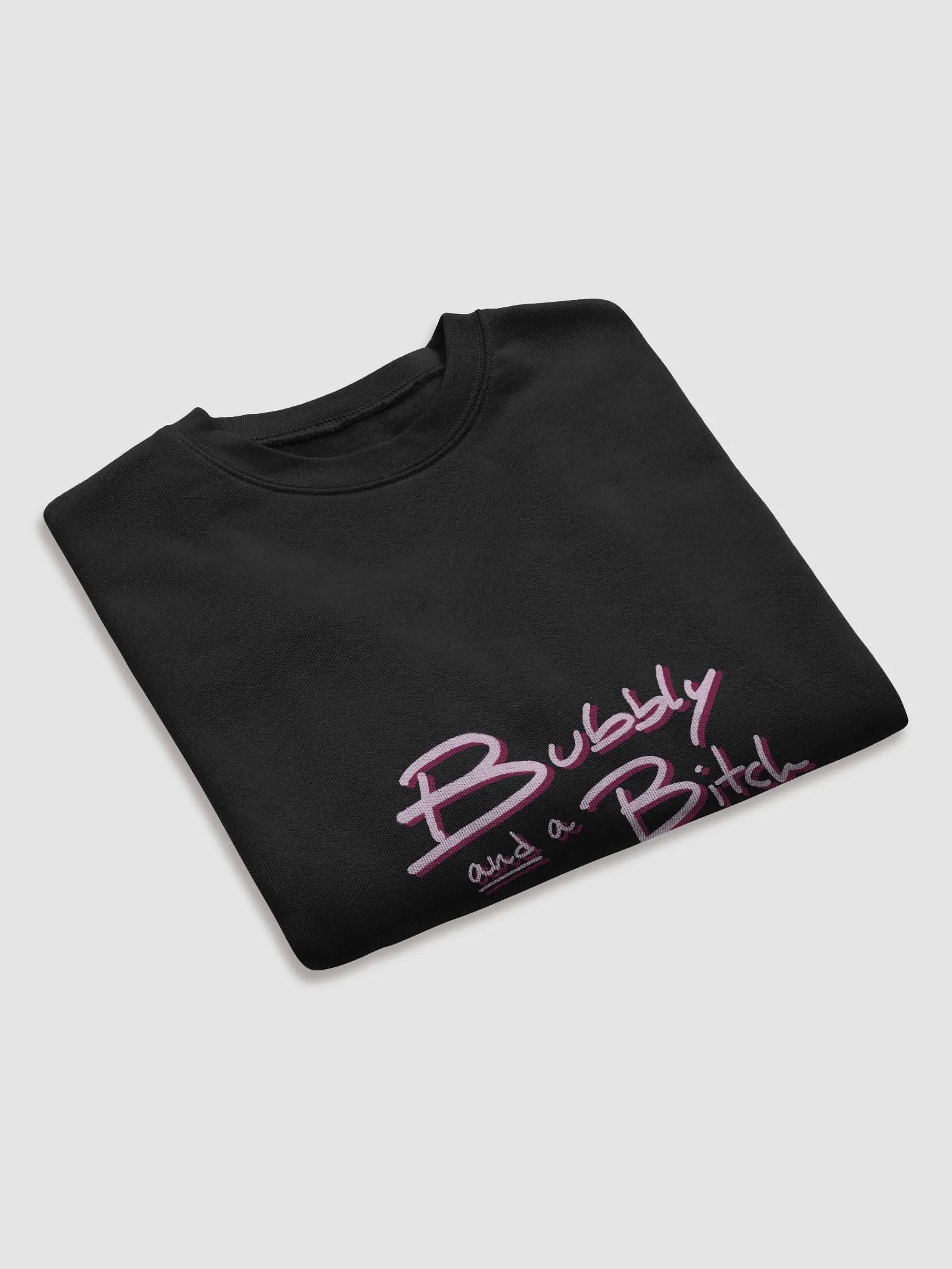Bubbly and a B*tch (pink shadow design) women's fleece crop sweatshirt product image (7)