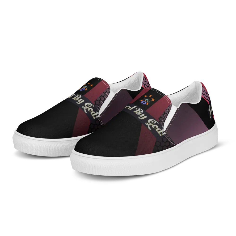 BBG Diamond Cross Black and Purple Men's Slip Ons product image (2)