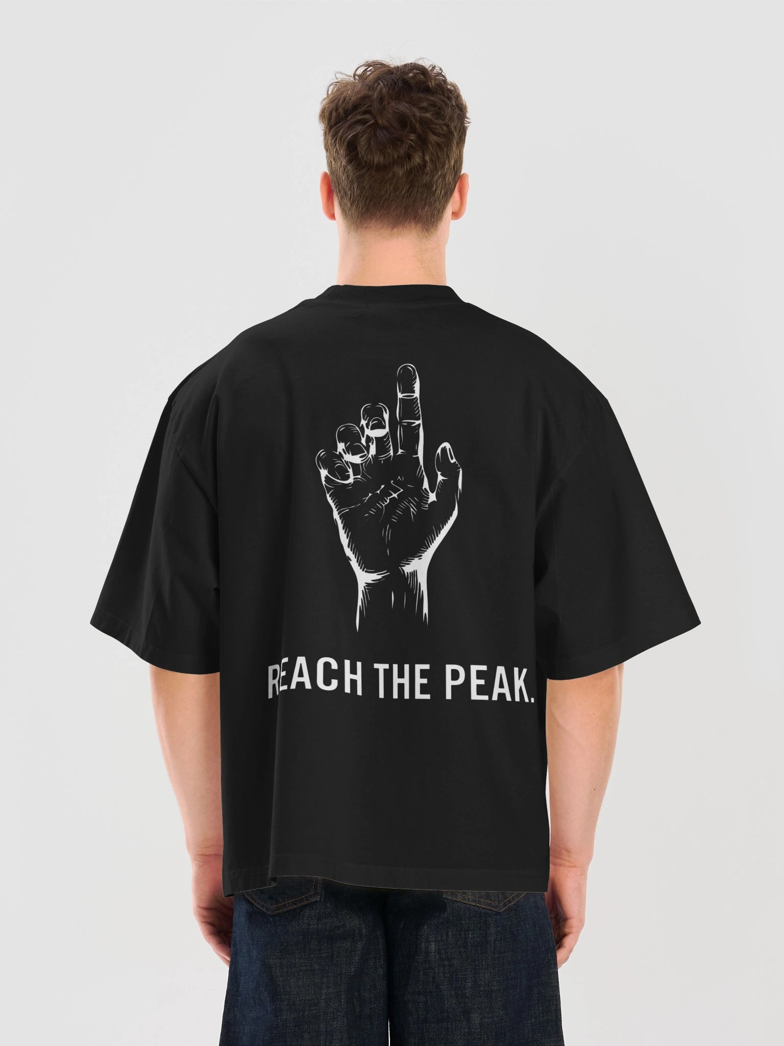 Reach The Peak. - Heavyweight Oversized Black Tee product image (6)