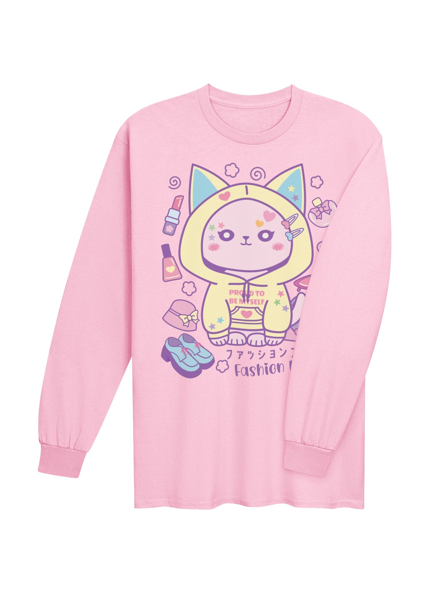 Kawaii Bat Cat - Unisex Adult Long Sleeve T-shirt product image (3)