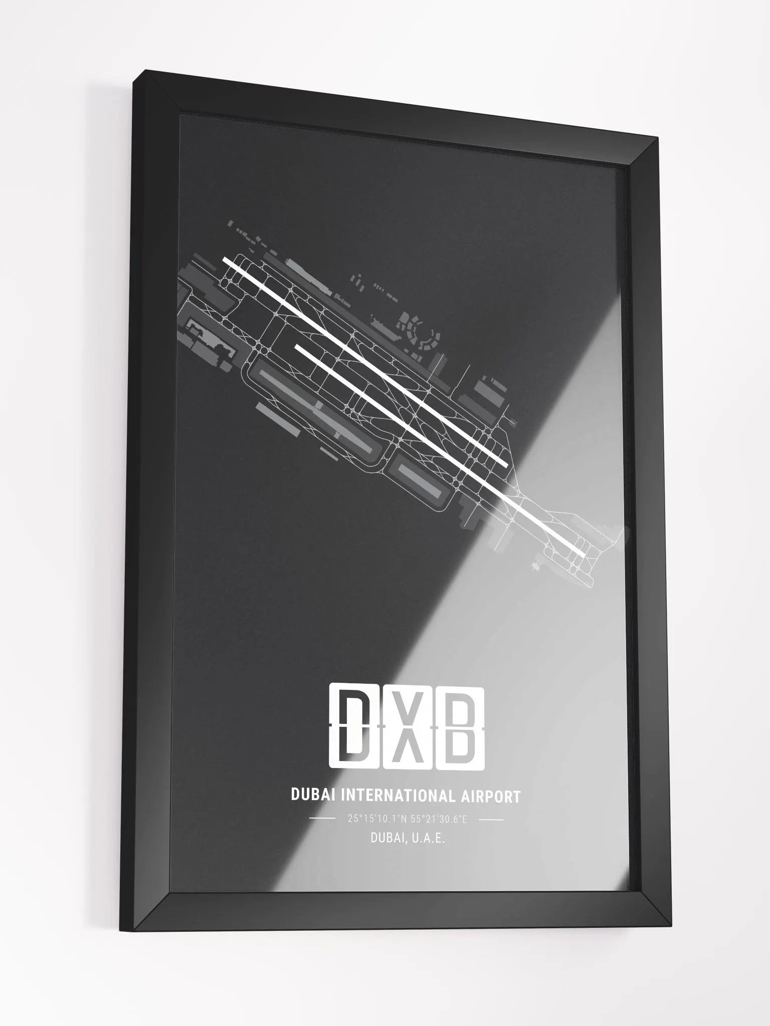 Framed Airport DXB Premium Map On Matt Paper product image (3)