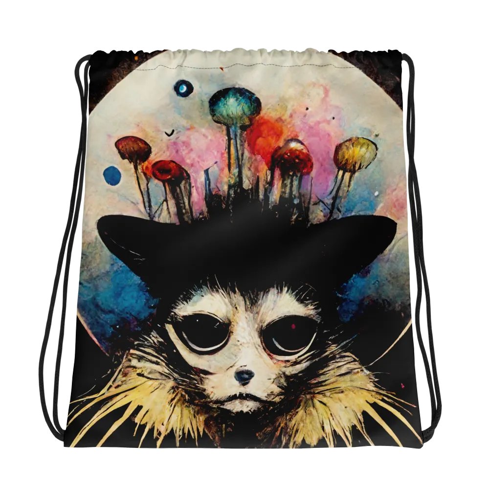 Celestial Cat-Owl All-Over Print Drawstring Bag product image (1)