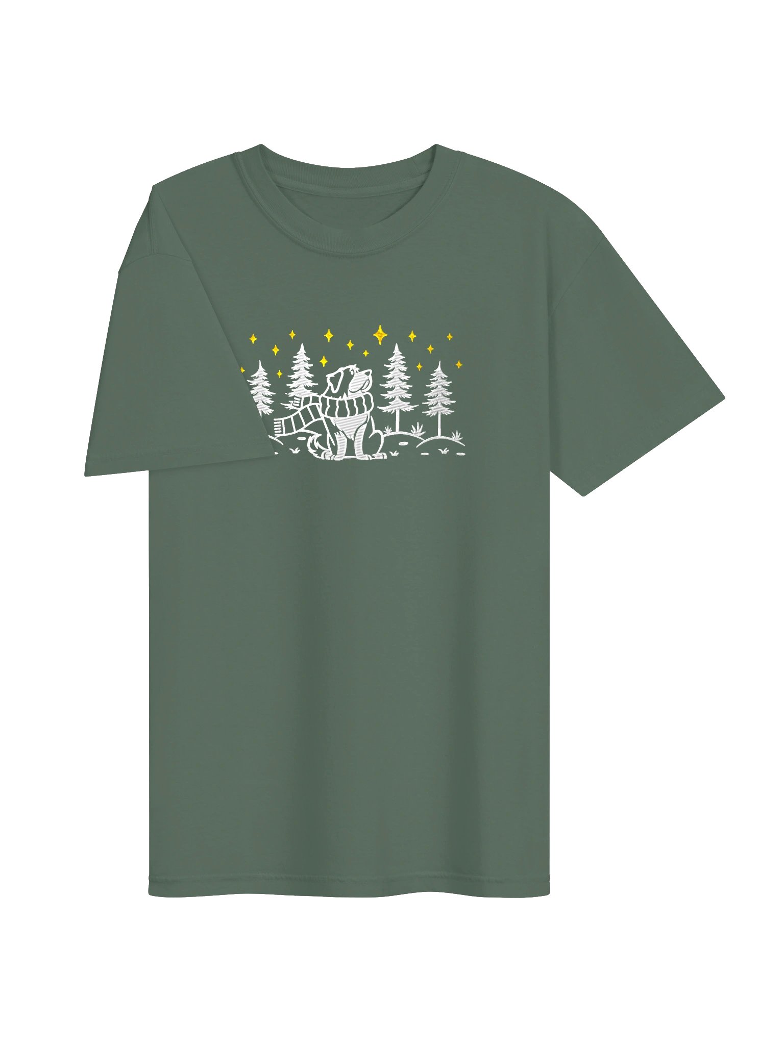 Bernese Mountain Dog Winter/Christmas Line Art Design Embroidered T-Shirt product image (11)