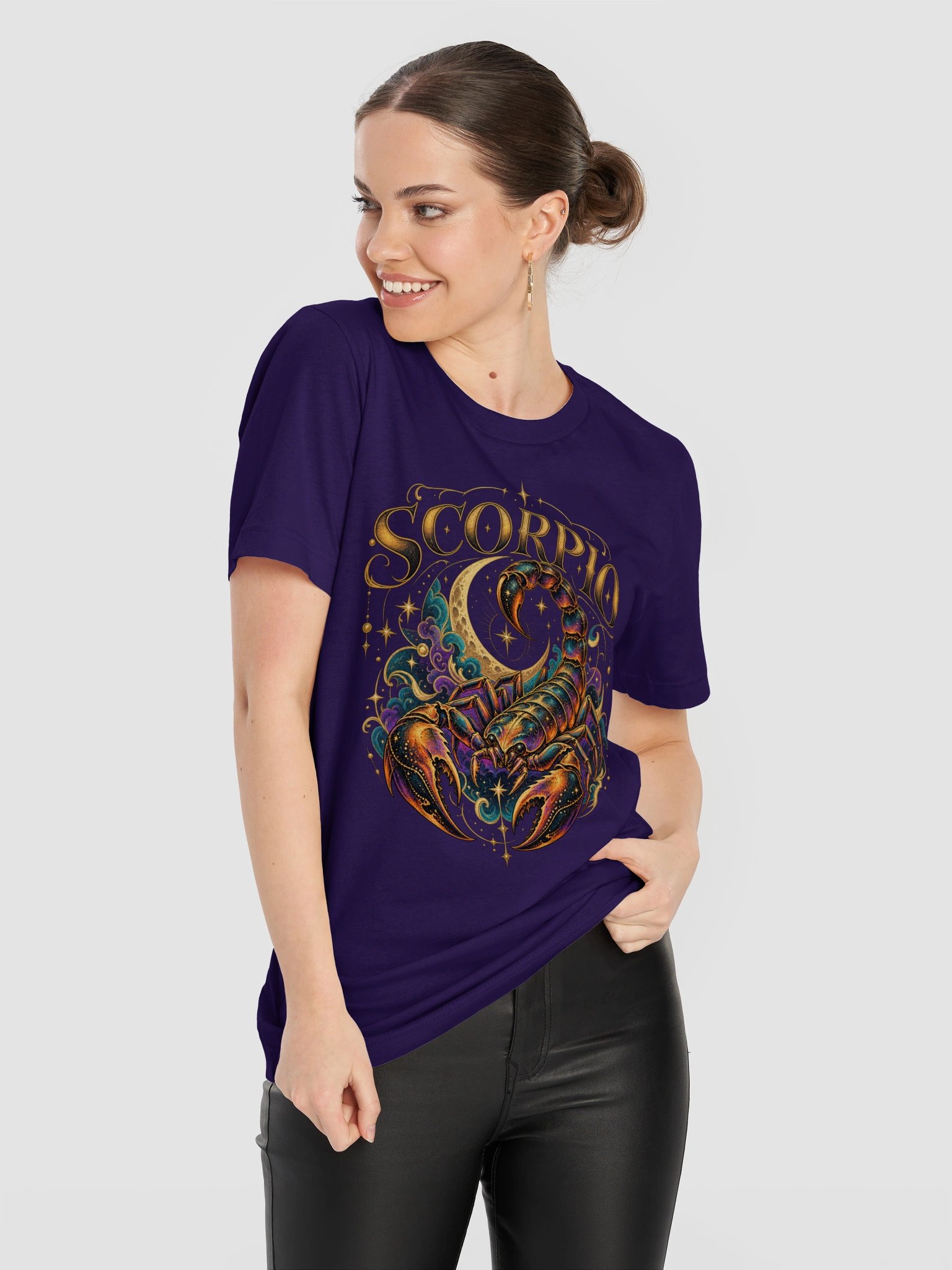 Scorpio Zodiac T-Shirt With Celestial Scorpion and Moon product image (10)