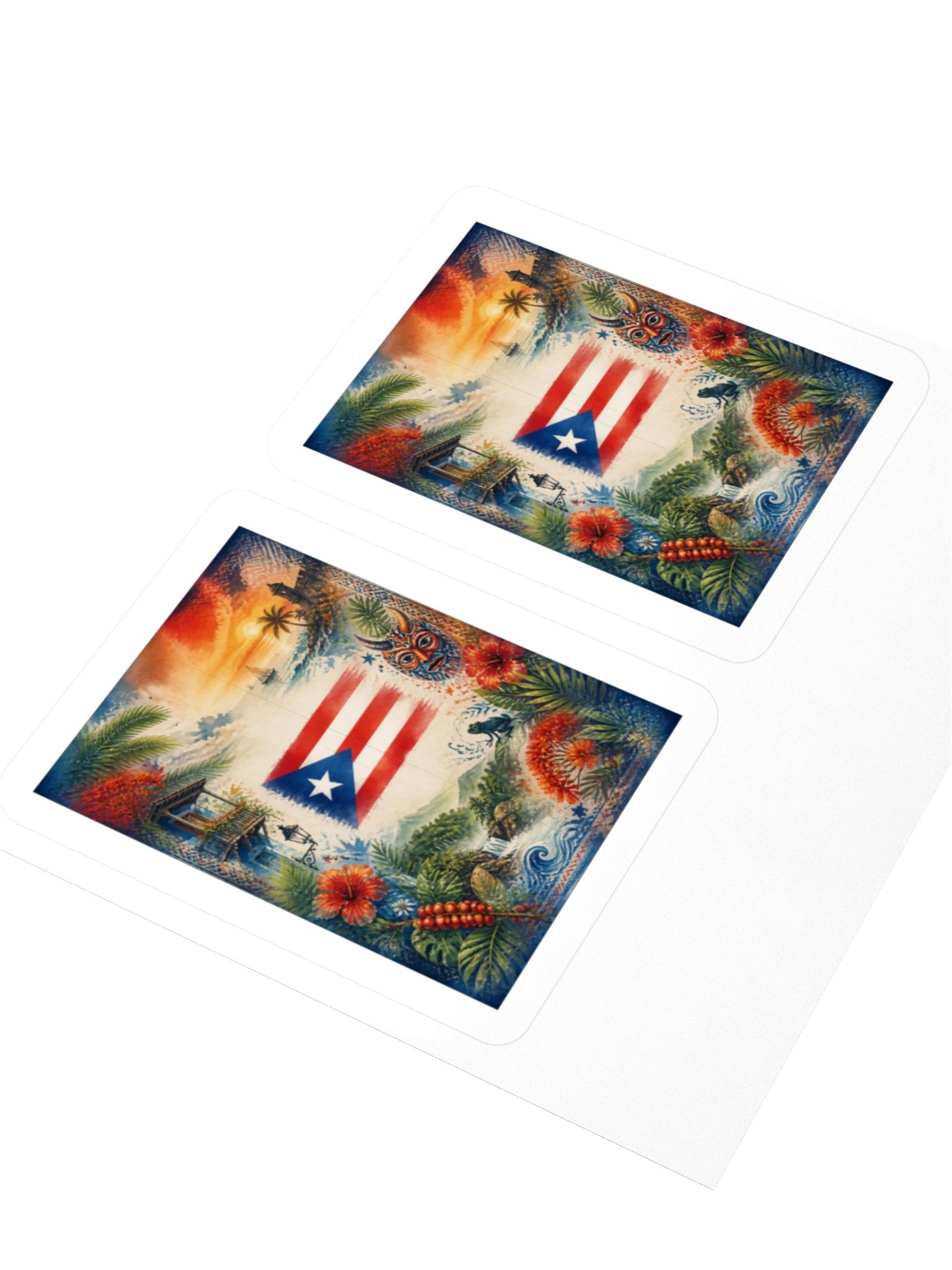 "Puerto Rico" Sunset Tropical Kiss Cut Stickers product image (3)