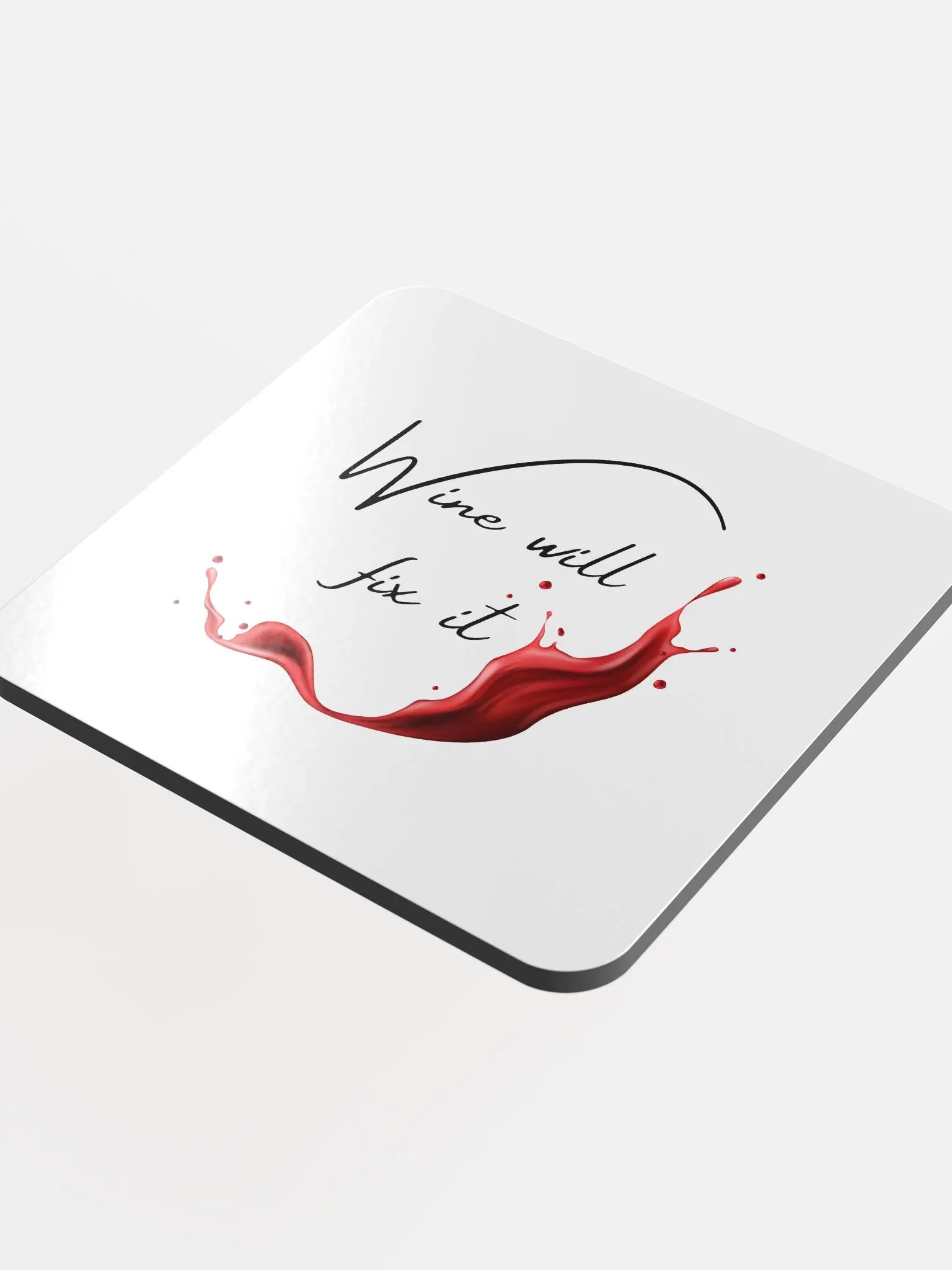 Wine will fix it Glossed Cork Coaster product image (4)