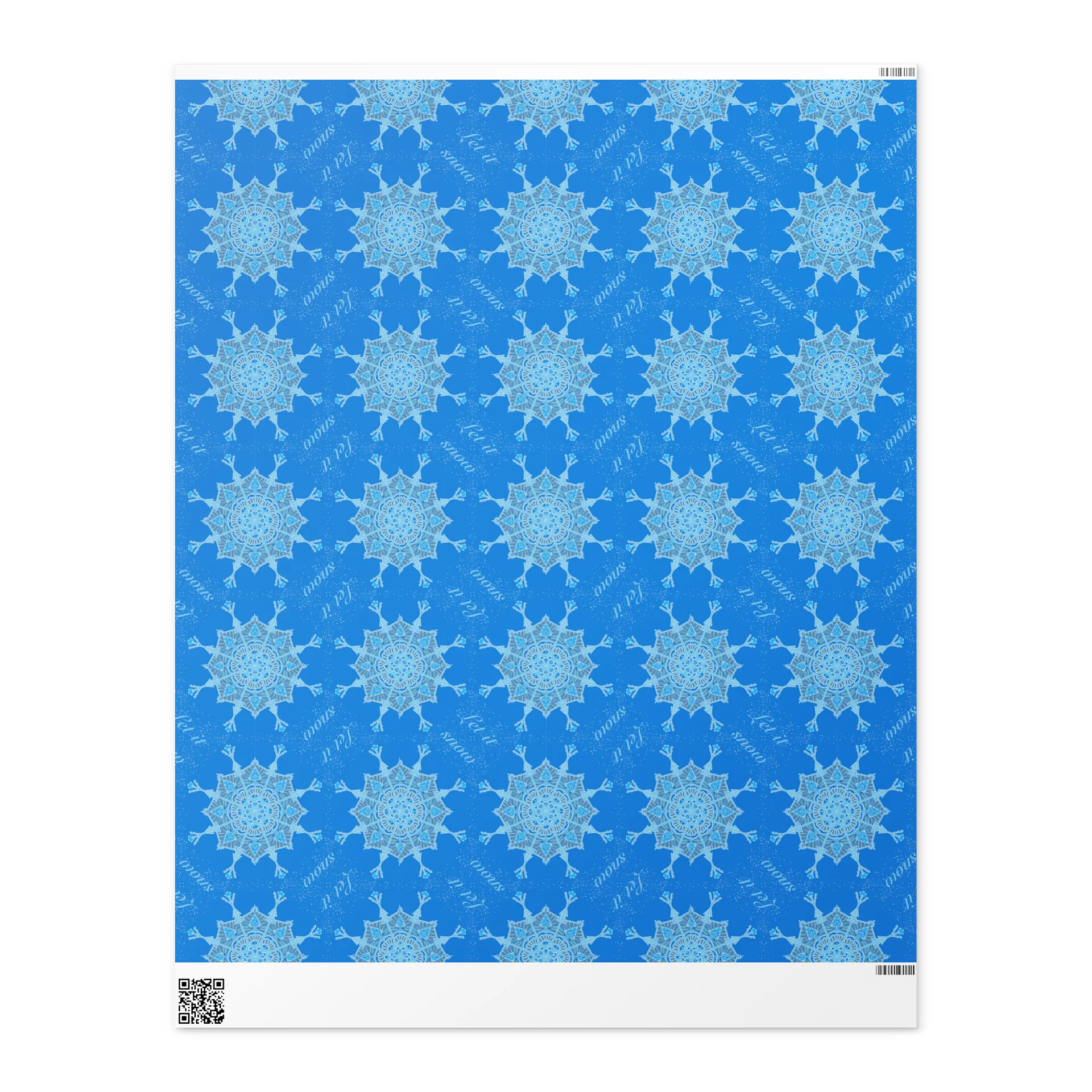Let It Snow Blue Snowflake Pattern Wrapping Paper product image (2)