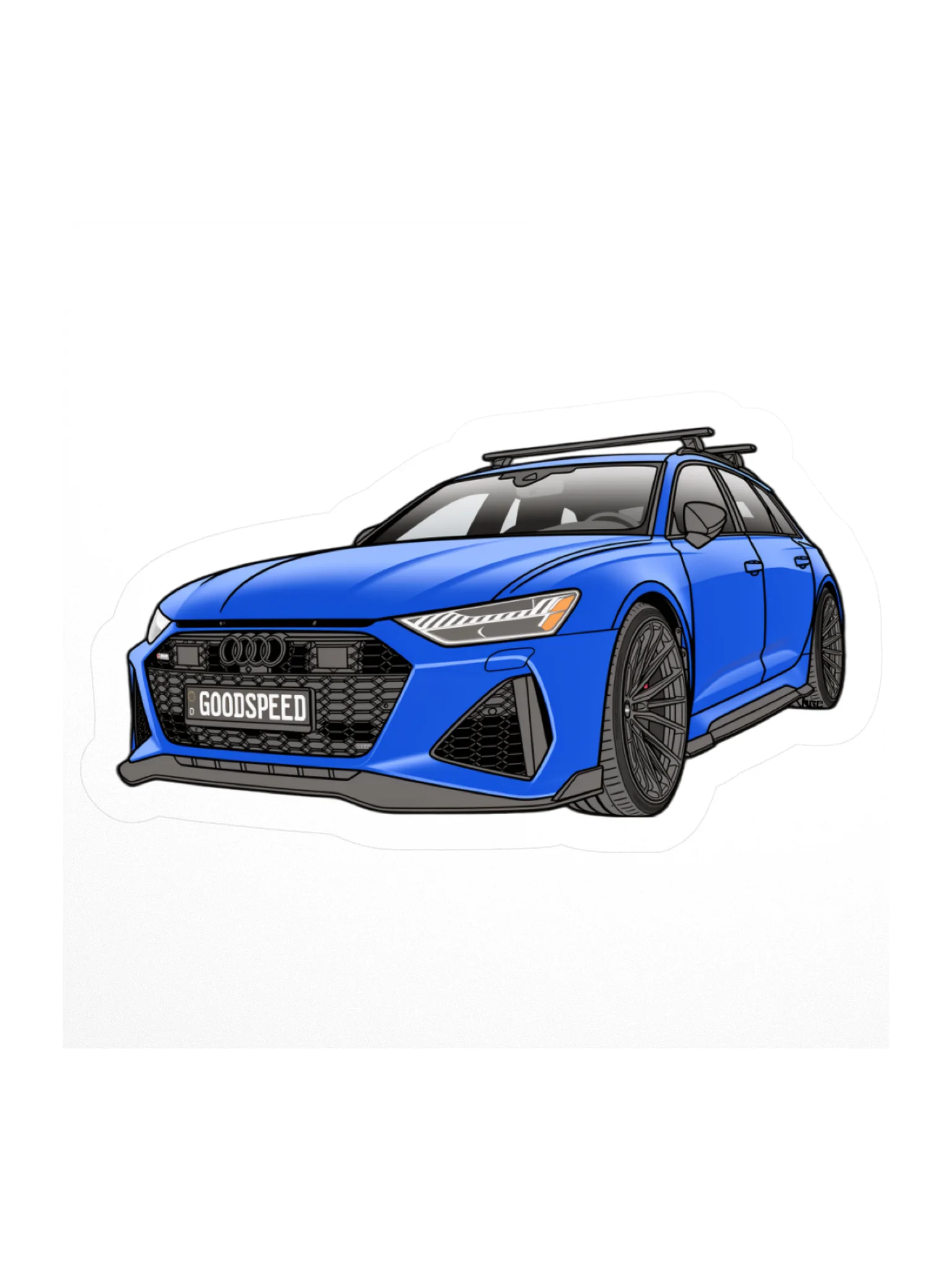 Ultra Blue Audi RS6 Avant Sticker (Retro, Sketch, Silhouette) product image (1)