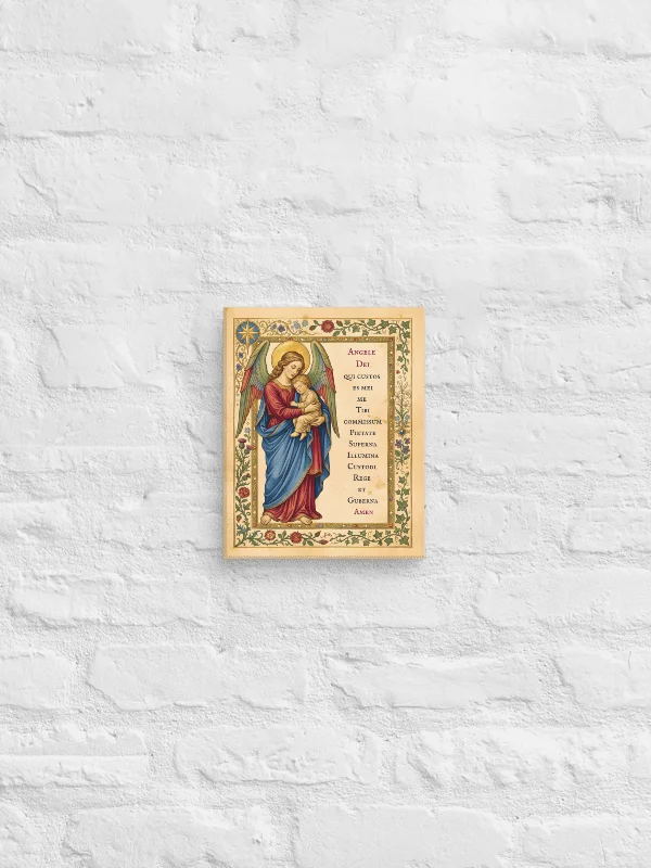 Angele Dei – Traditional Prayer to the Guardian Angel in Latin, Fine Art Canvas Print product image (2)