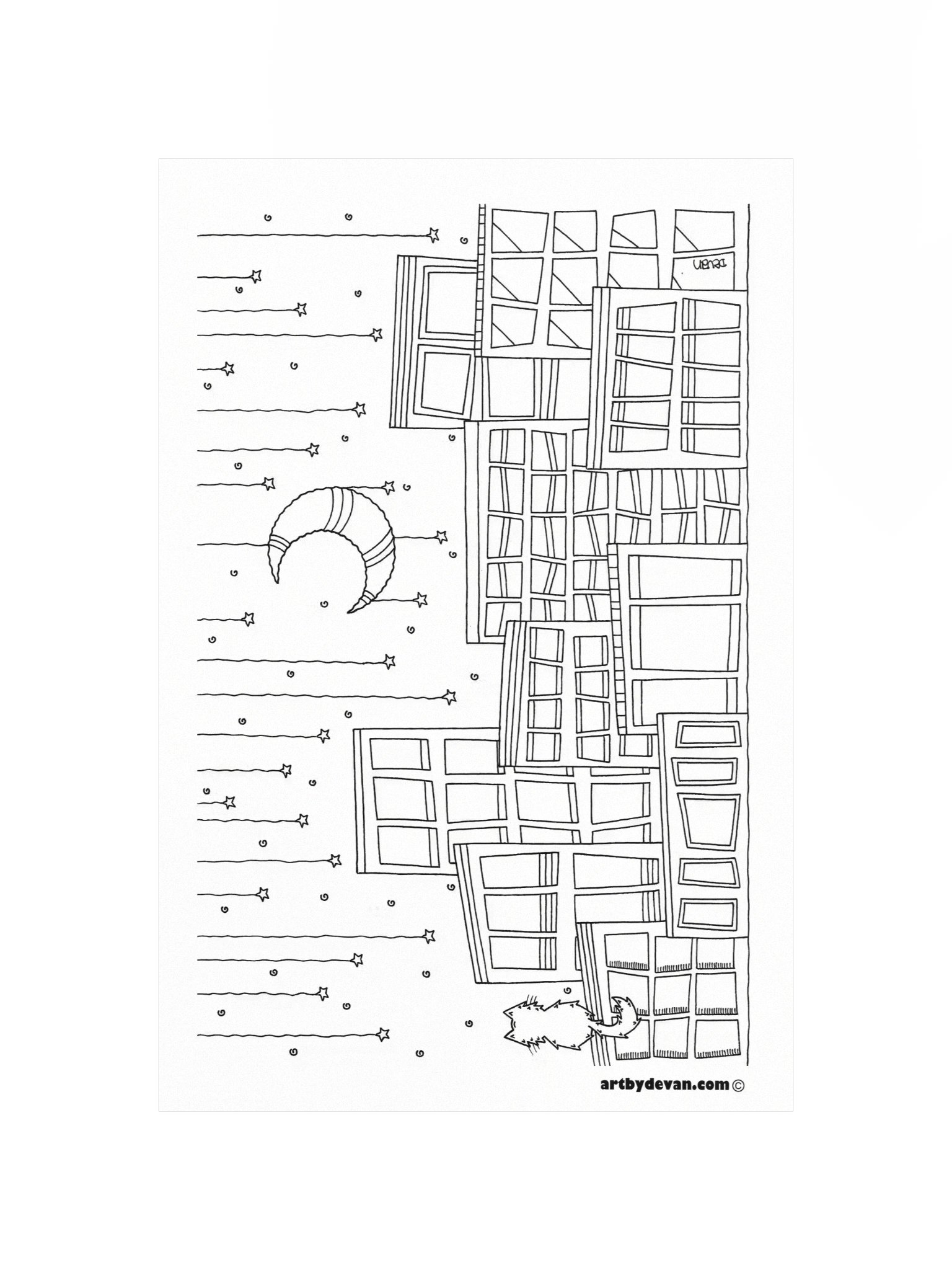 Color Your Own Art: Wonky City product image (4)