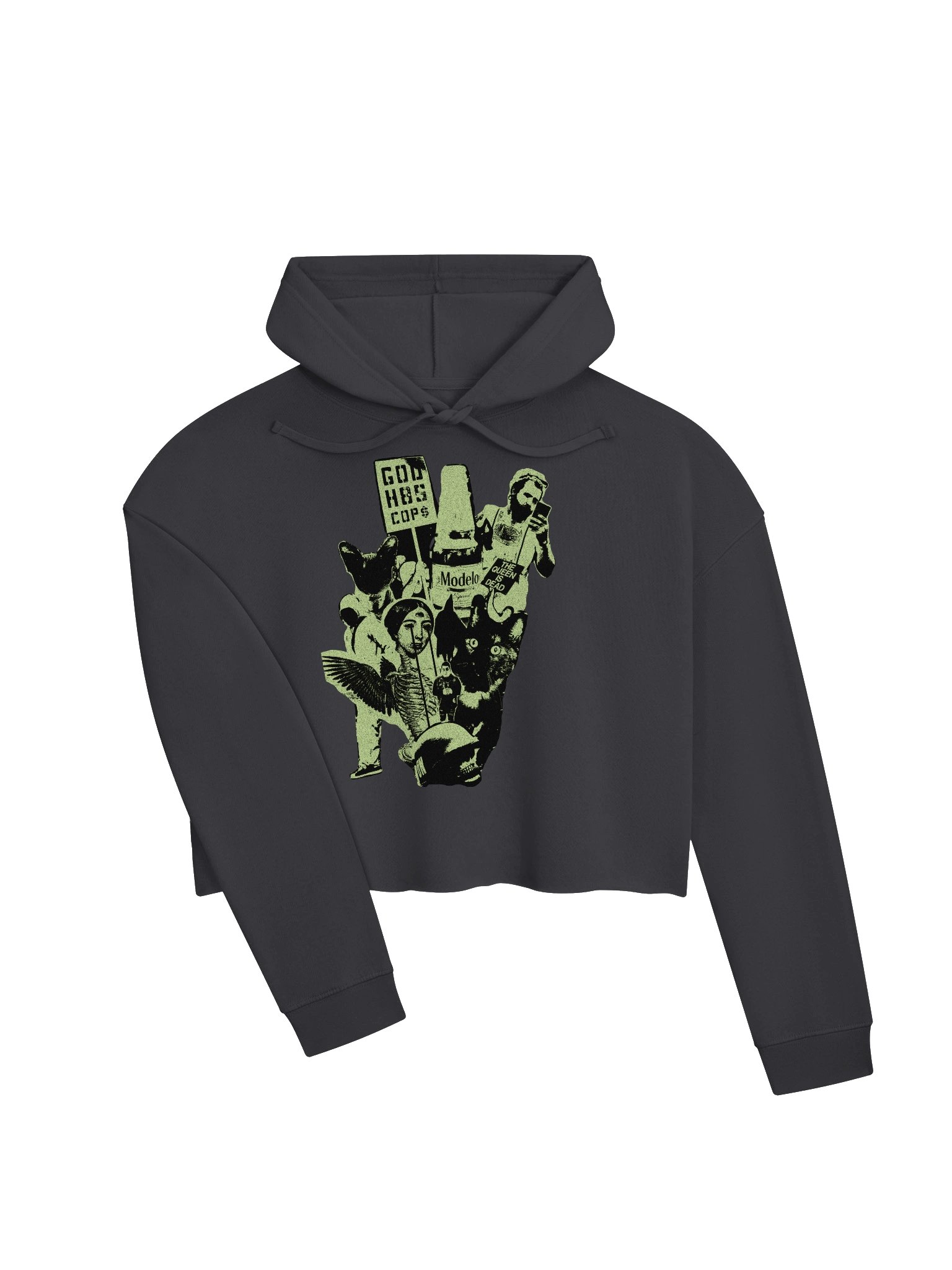 God Hates Collages Crop Hoodie product image (3)