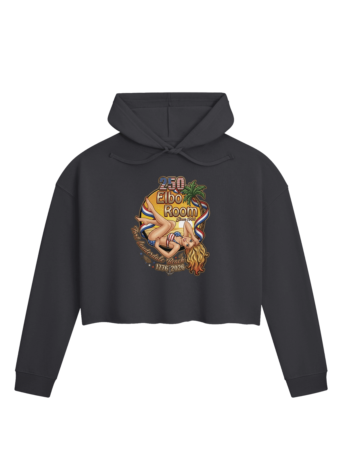 America 250 Women's Crop Hoodie | Elbo Room 1776-2026 Edition | Elbo ...