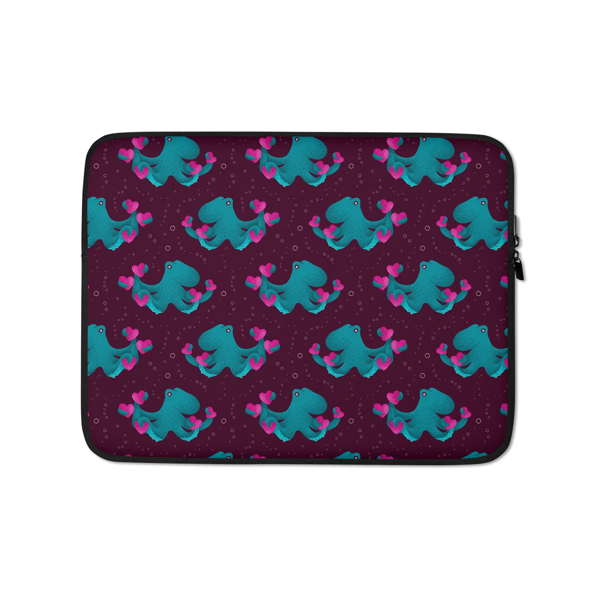 Octopus and Hearts Laptop Sleeve product image (1)