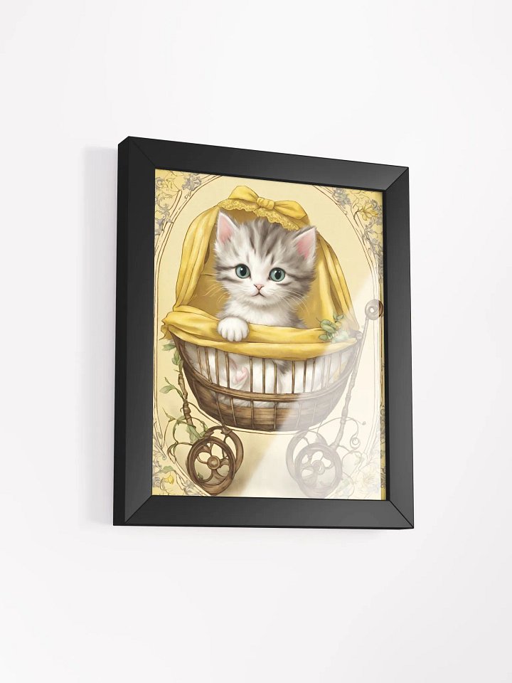 Whimsical Kitten in Vintage Carriage Framed Print product image (33)