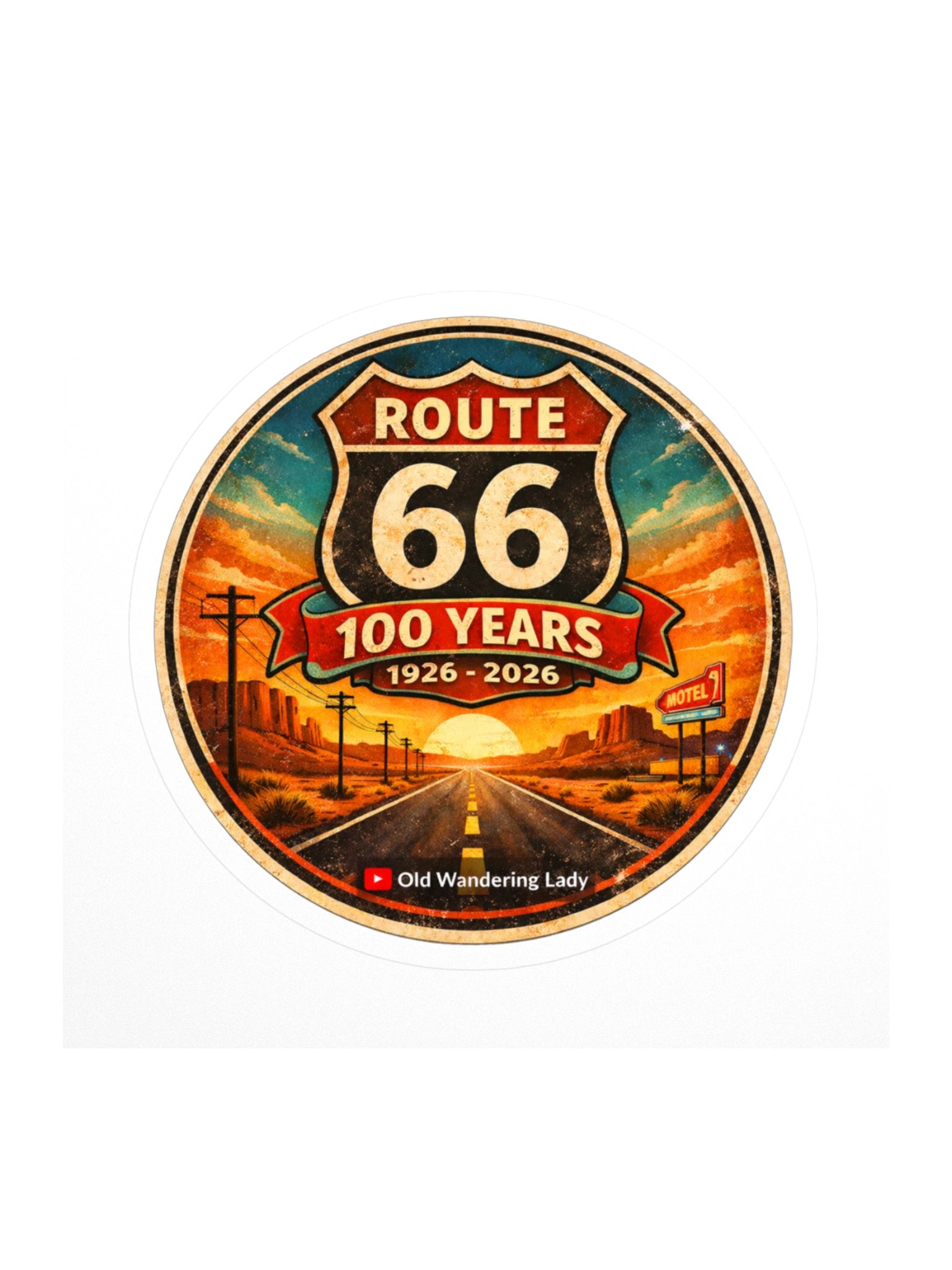 Route 66 Centennial Sunset Edition Sticker product image (1)