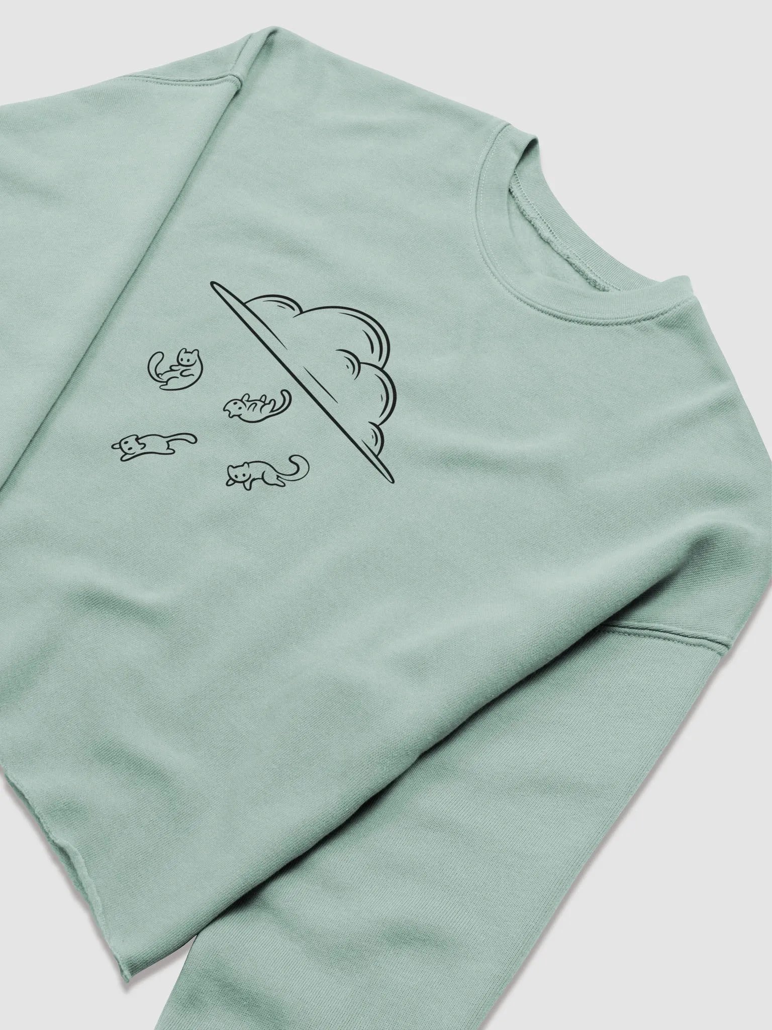 Raining With Cats Crop Sweatshirt product image (14)