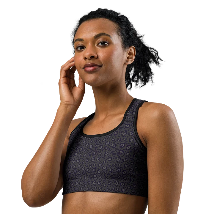 Comfortable Sports Bra Bold Black Leopard Print product image (2)