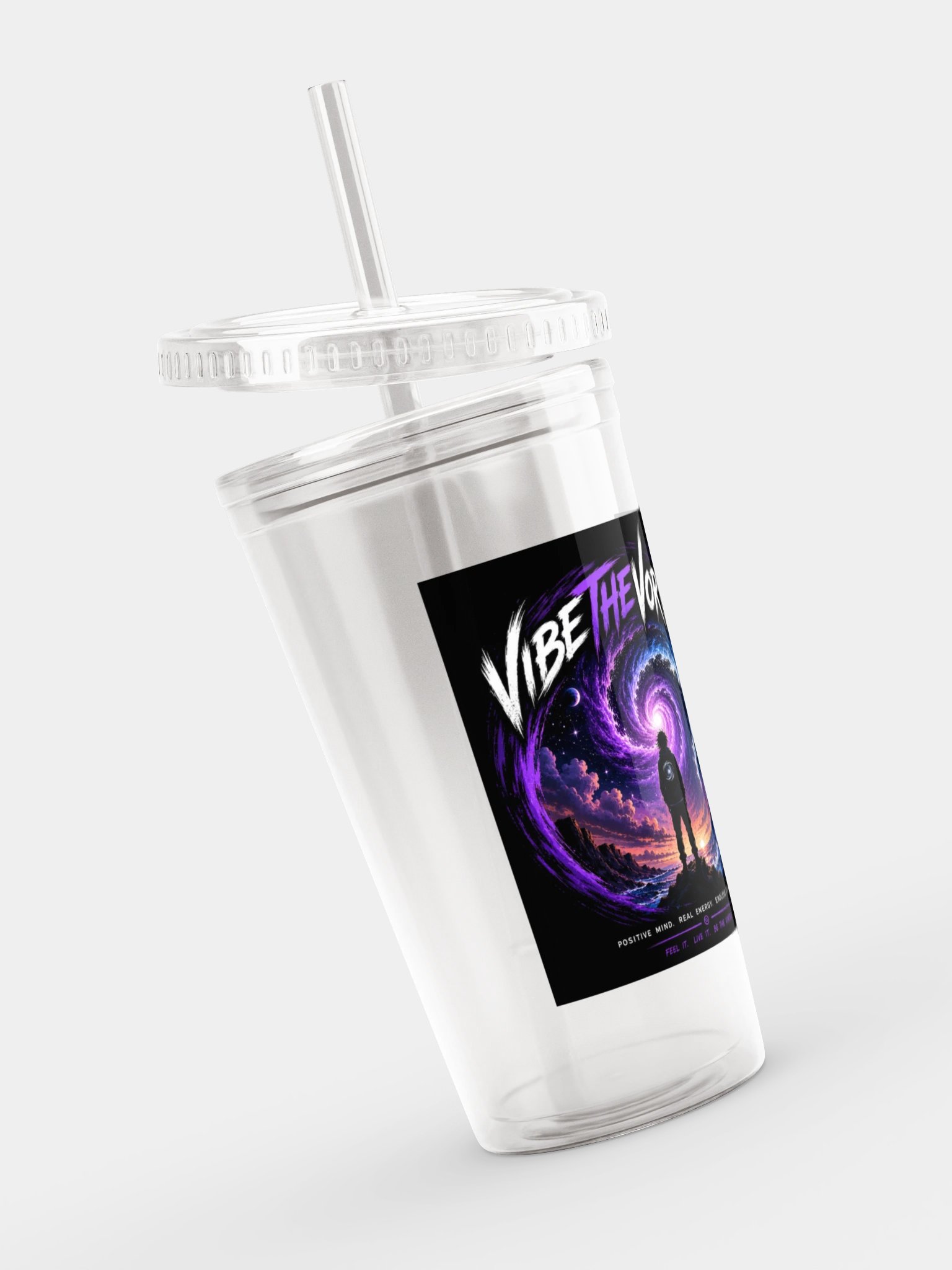 vibethevortex Double Wall Clear Plastic Tumbler product image (7)