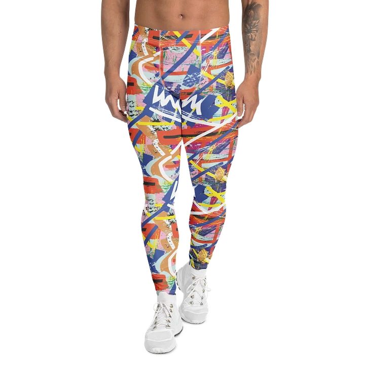 Stylish Men's Leggings with Colorful Abstract Shapes Art product image (1)