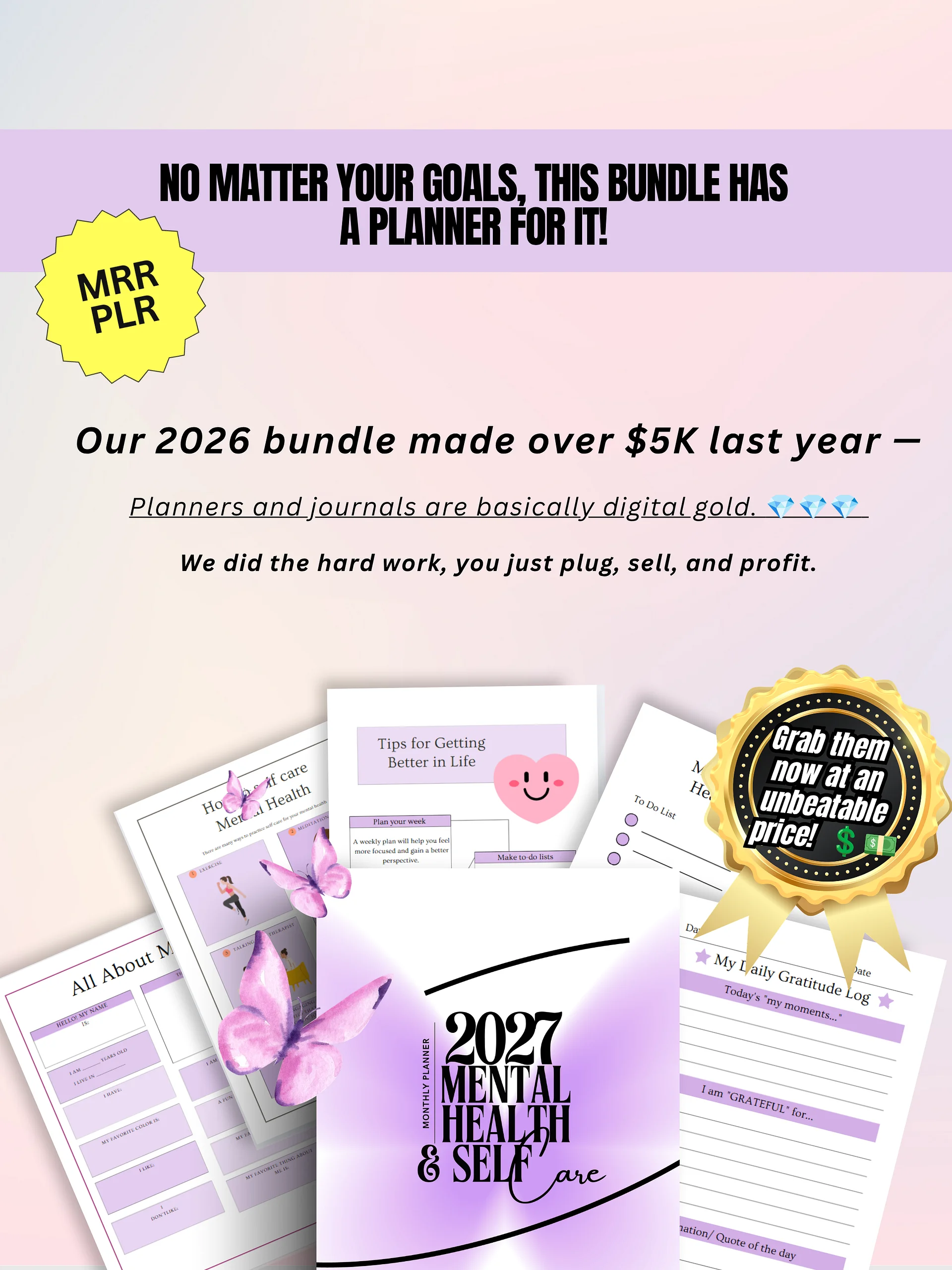 2027 Digital Planner Bundle | MRR PLR Bundle product image (3)