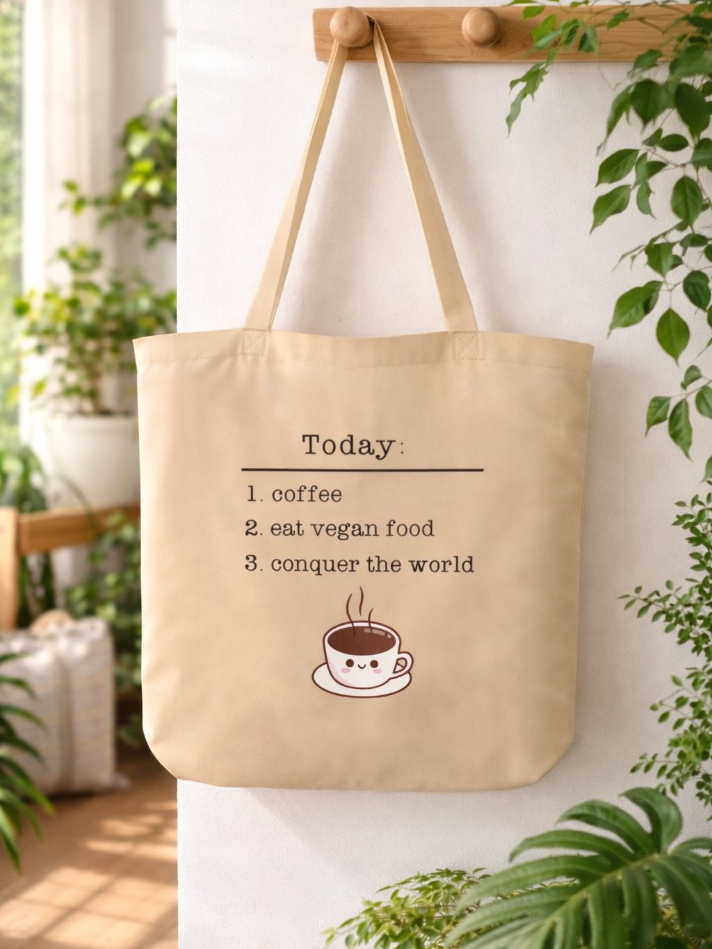 “Vegan Conquers the World” Organic Tote Bag product image (1)
