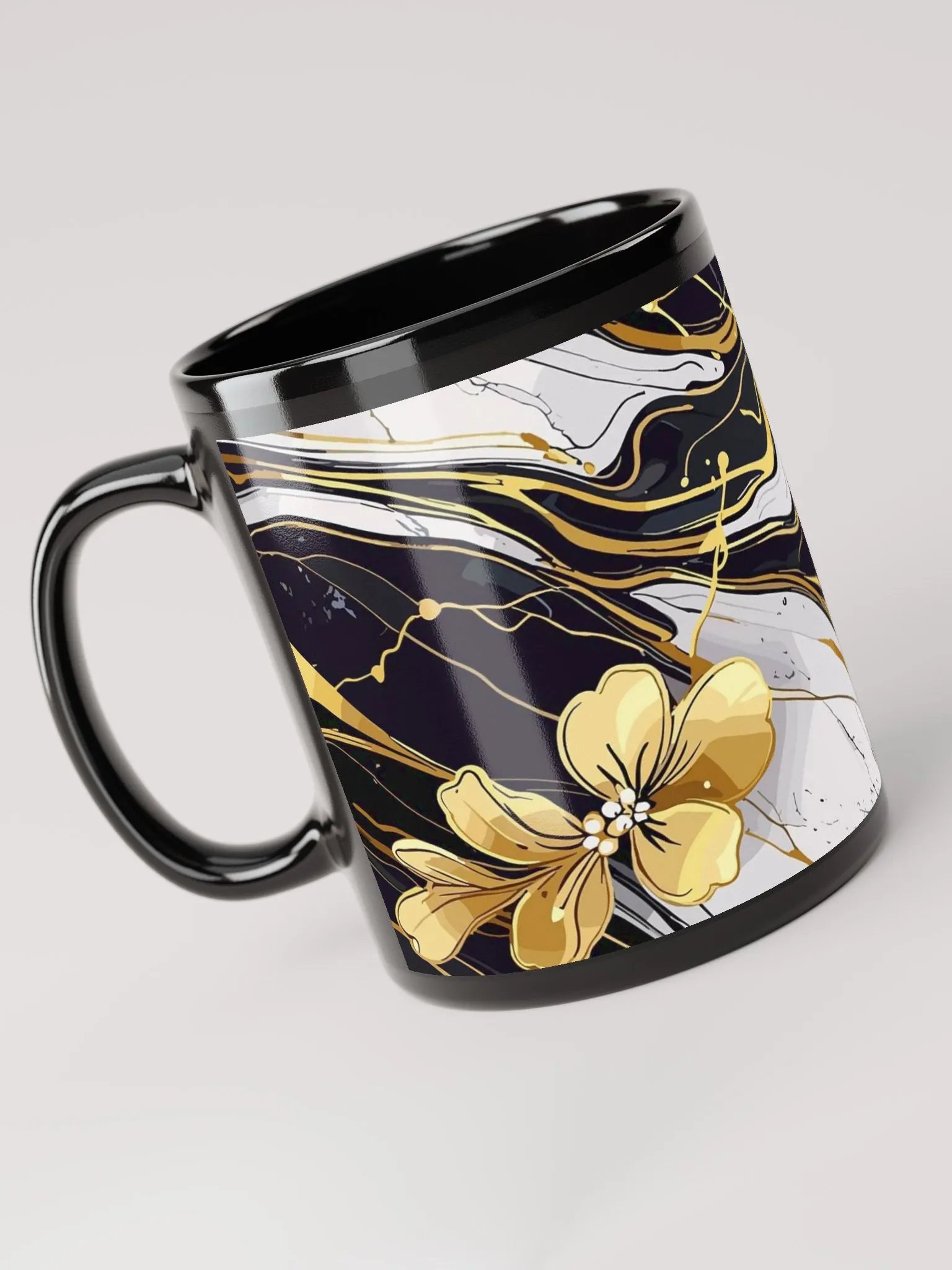 Elegant Flow Black Marble Mug product image (1)