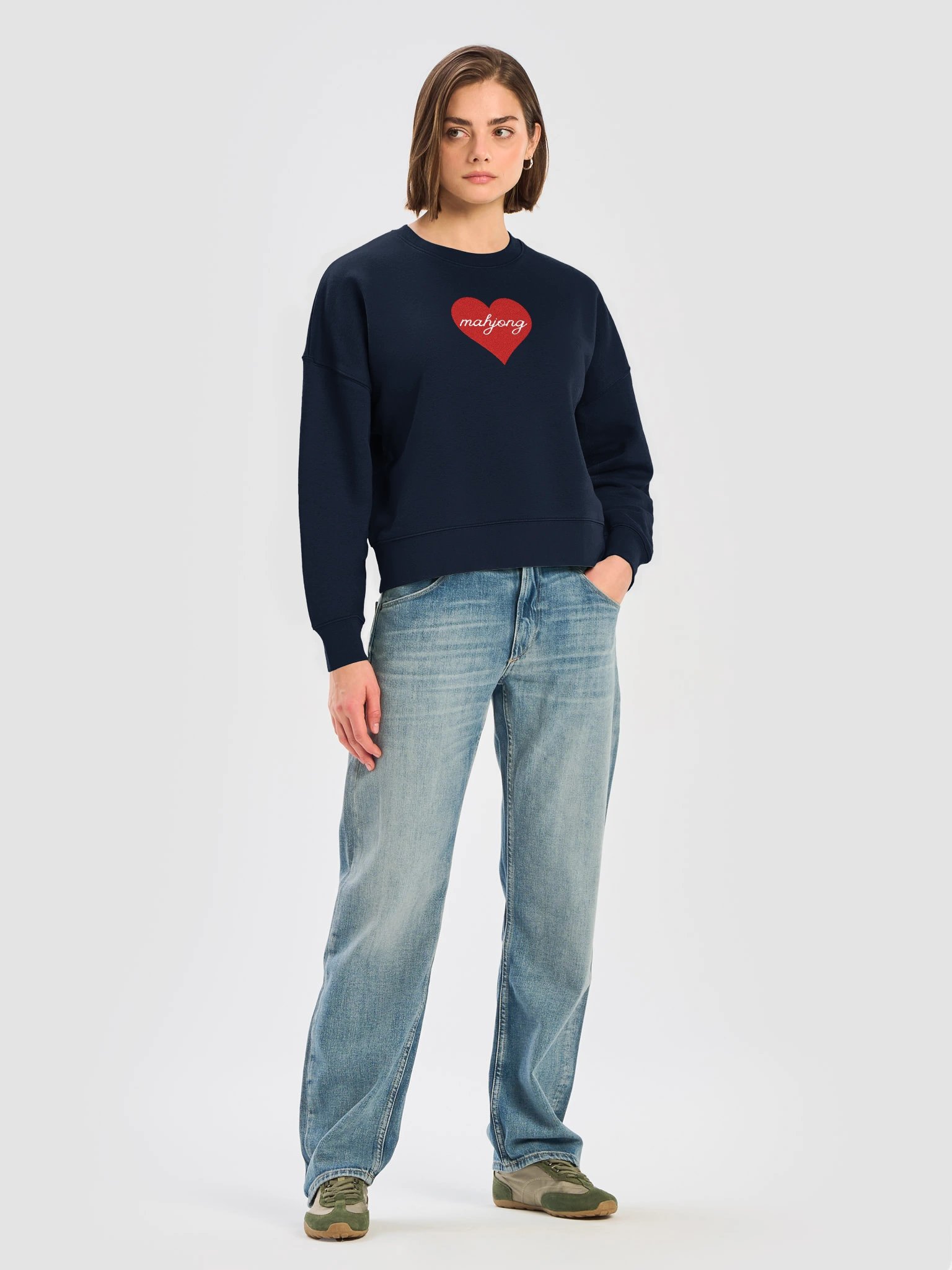 Mahjong Heart Crew Embroidered Sweatshirt product image (3)