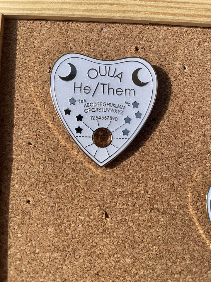 He/Them Ouija Pronoun Pin product image (1)