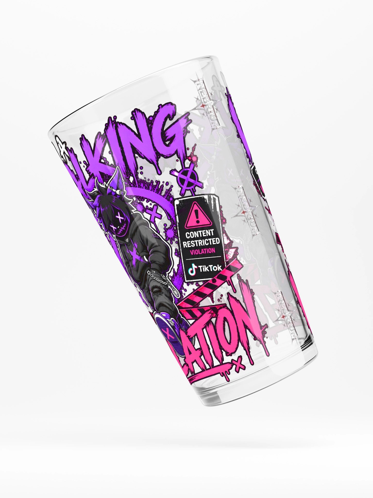 Walking Violation Neon Art Shaker Pint Glass product image (4)