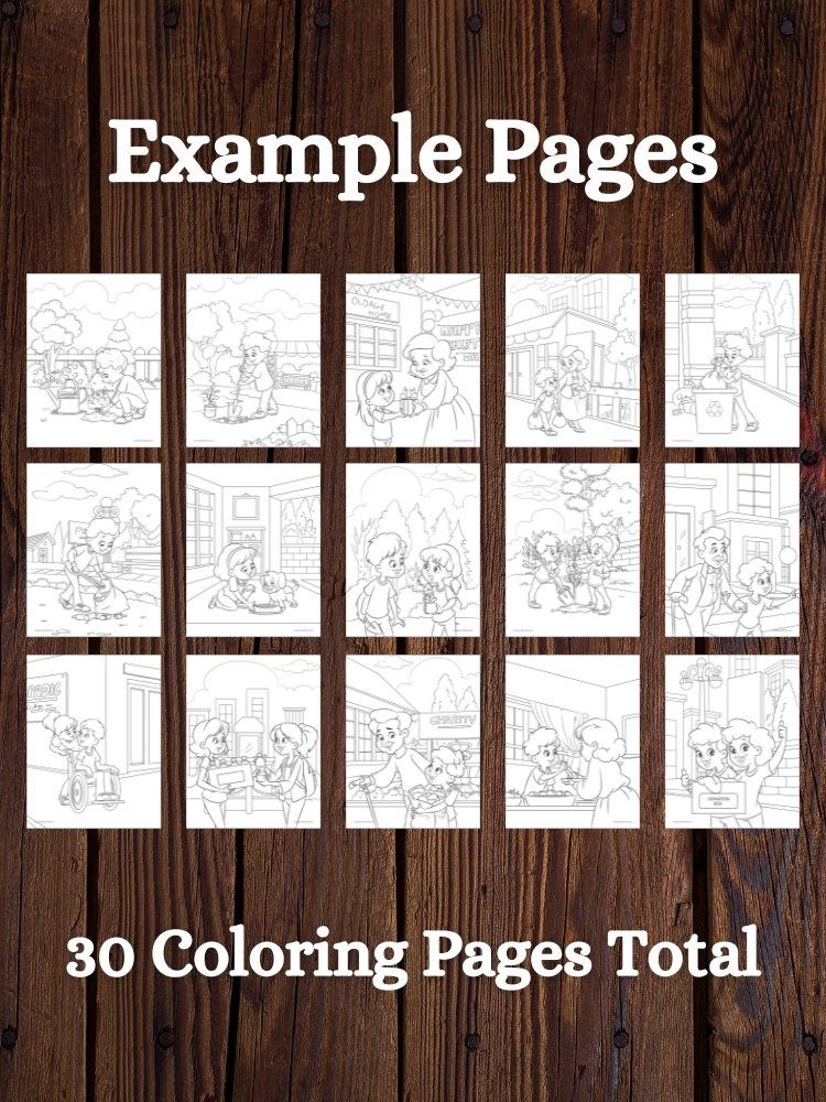 Kids Doing Community Service Printable Coloring Pages | Larkspur and Tea