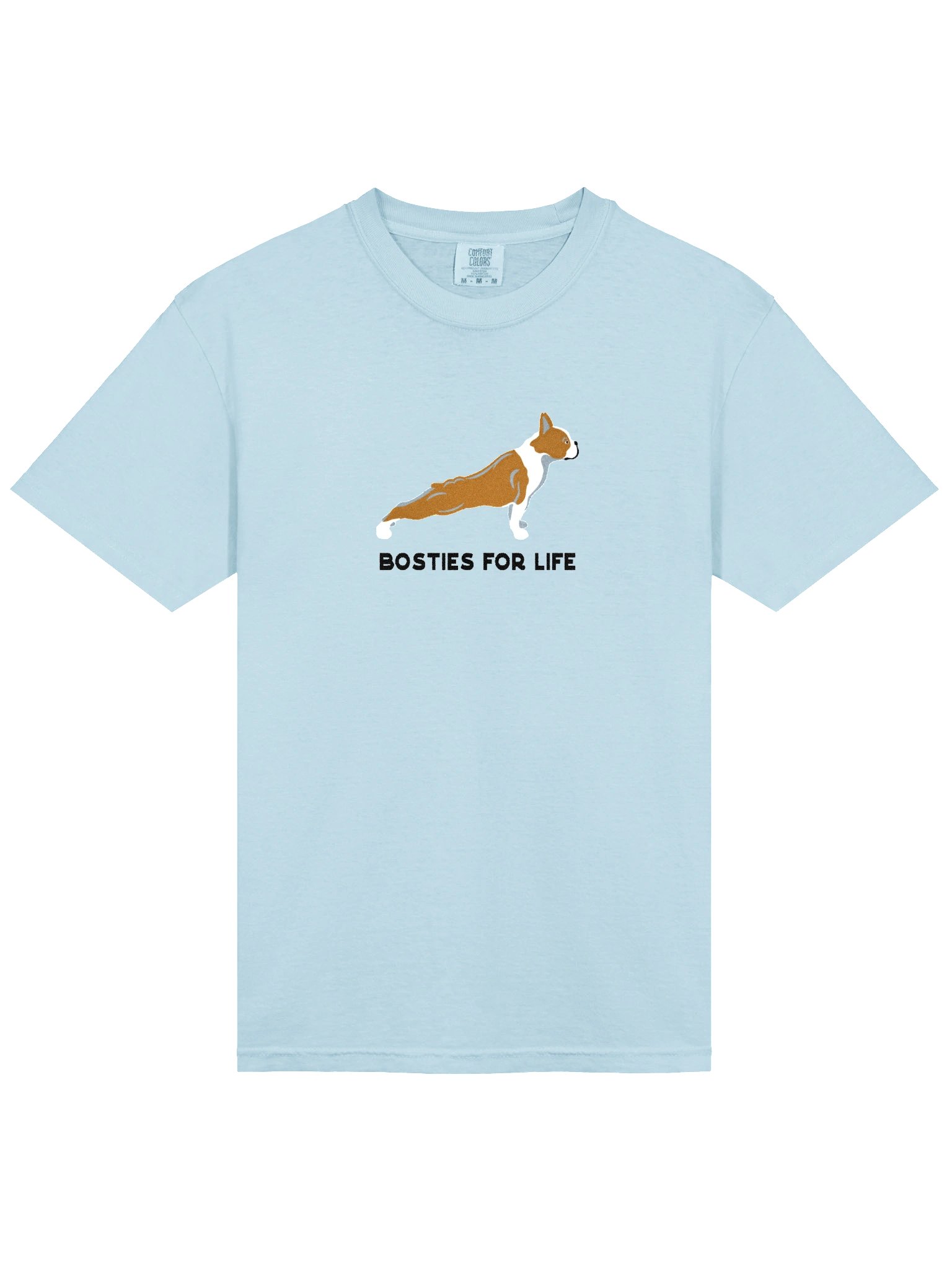 Bosties for Life T-Shirt(Embroidered) of a Boston Terrier(Brown & White) product image (6)