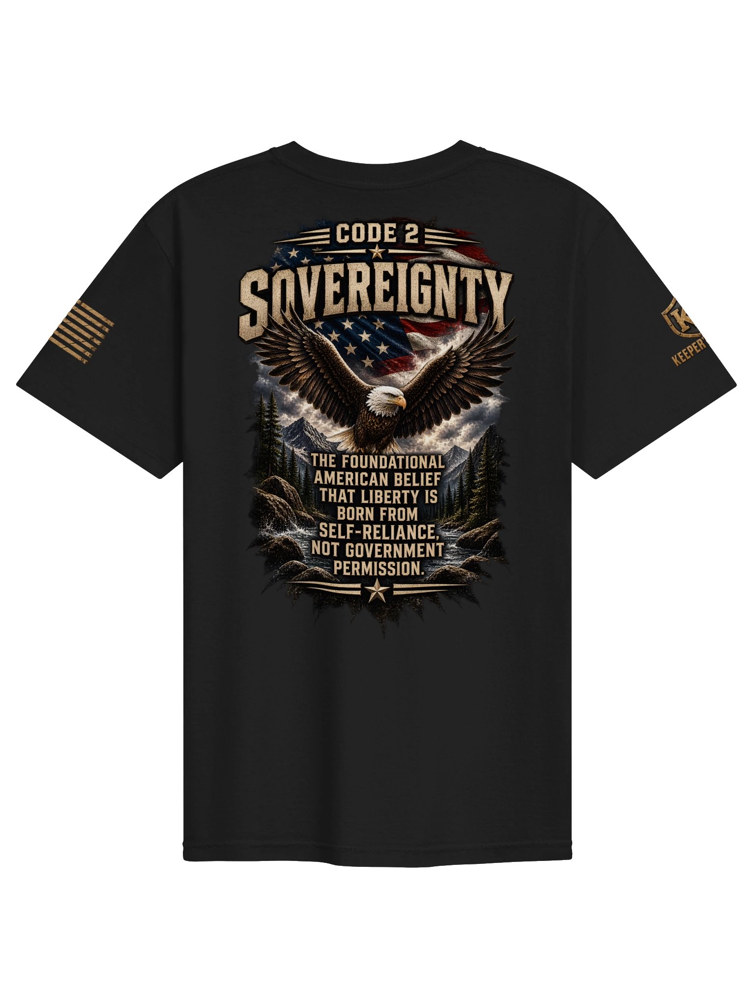 Keeper’s Code™ Men’s CODE 02 Sovereignty Self-Reliance Eagle T-Shirt product image (4)