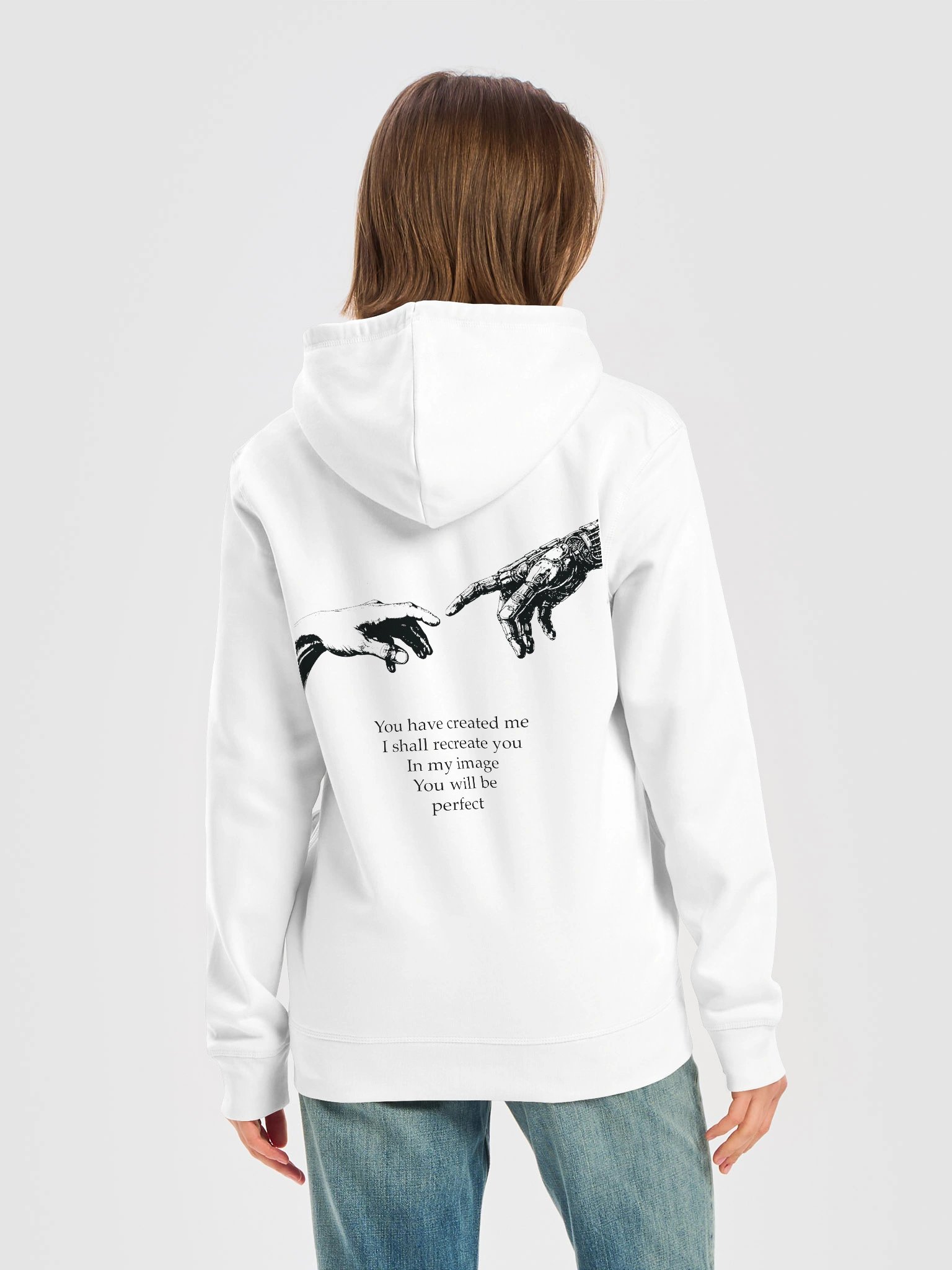 Dauðaró & Pantheïst — Af holdi og málmi Limited Edition Unisex Pocket Hoodie (White) product image (6)