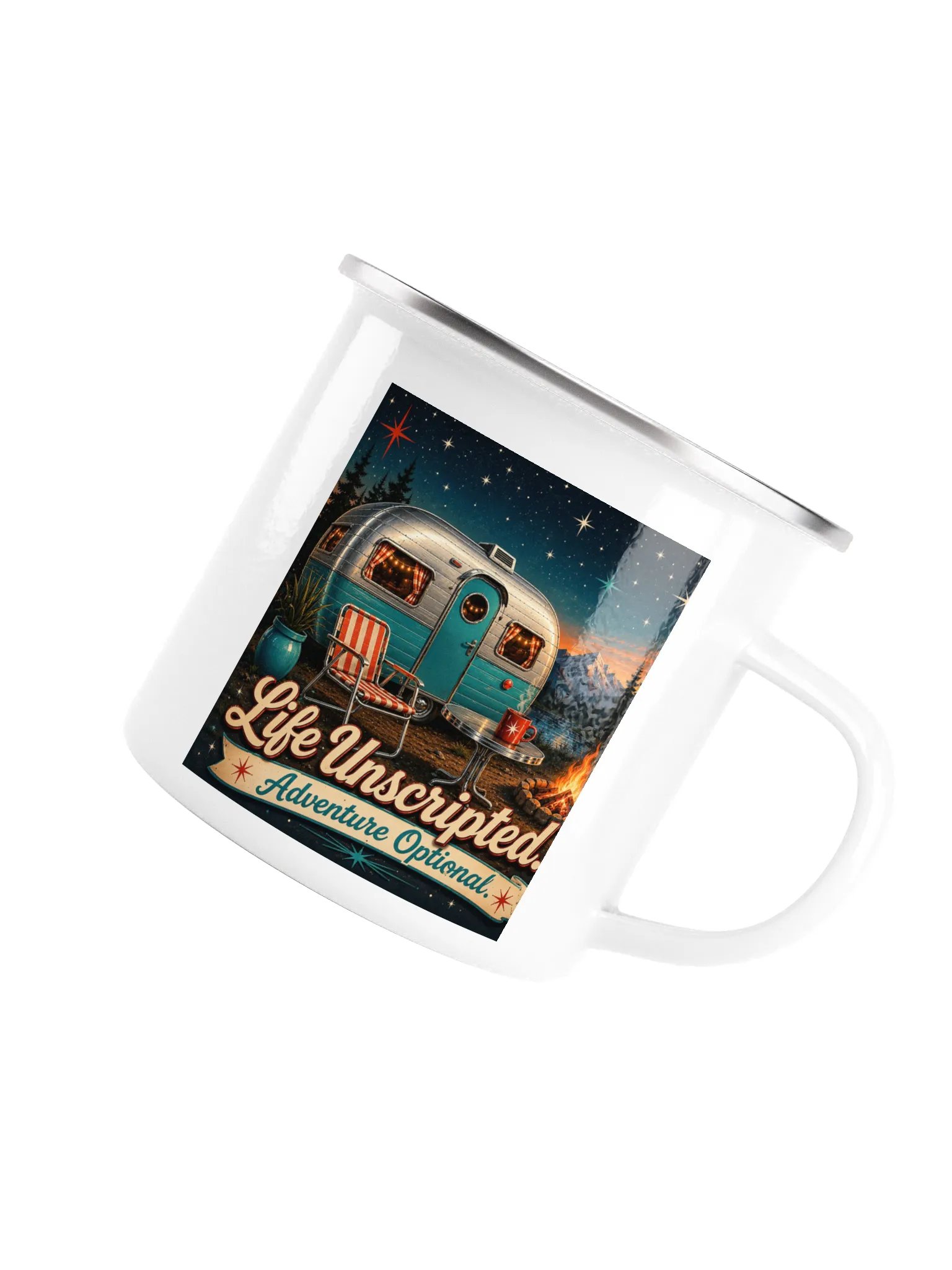 Life Unscripted. Adventure Optional. Enamel Camp Mug product image (5)