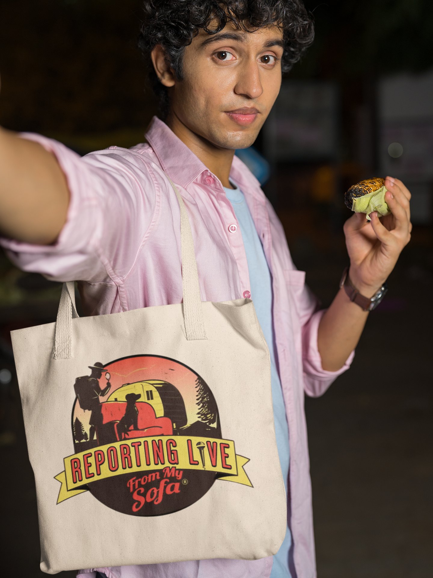 Reporting Live From My Sofa Official Logo Canvas Tote product image (7)