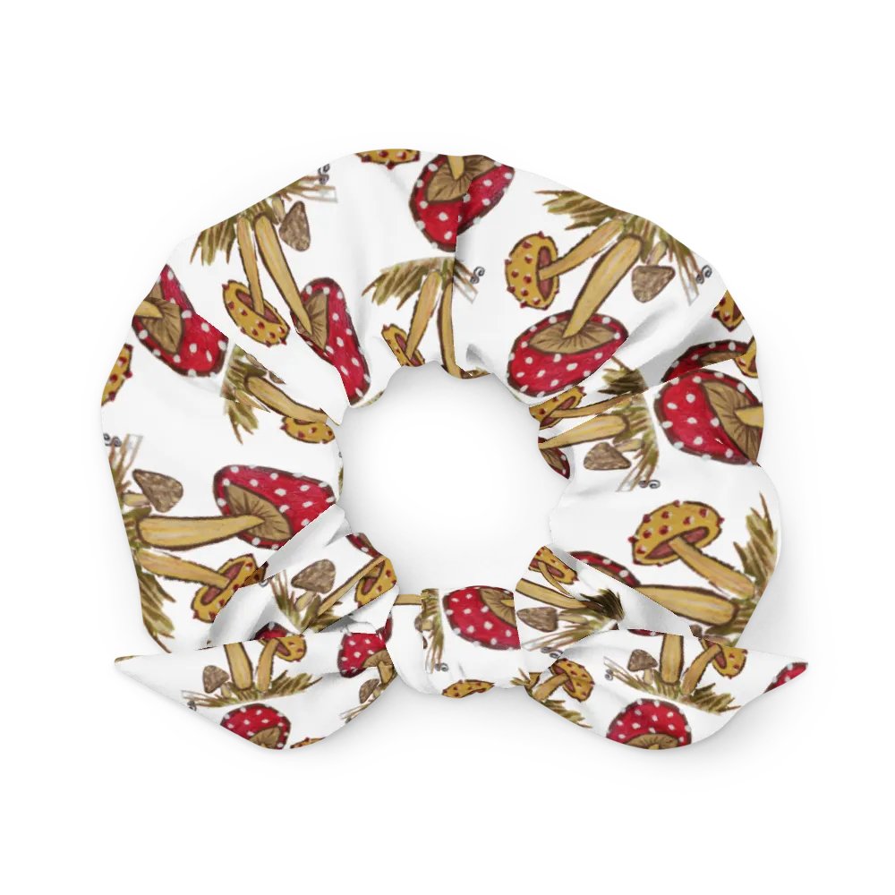 Mushroom All-Over Print Scrunchie with Bow product image (2)