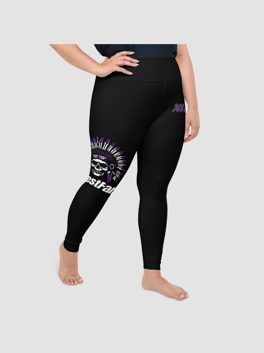 [xiLLestChief] All-Over Print Plus Size Leggings - Black product image (4)