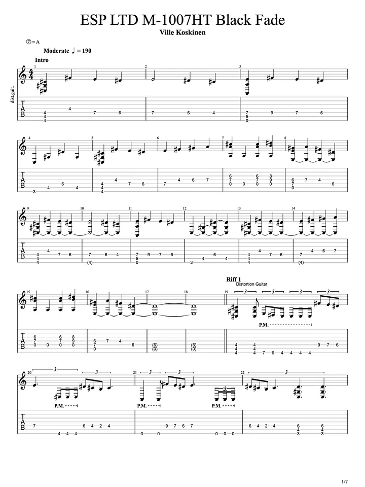 ESP LTD M-1007HT Black Fade (tabs) product image (1)