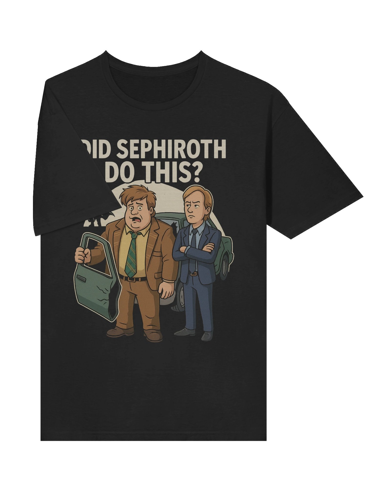 Did Sephiroth Do This? Funny Tommy Boy Car Door Parody T-Shirt product image (5)