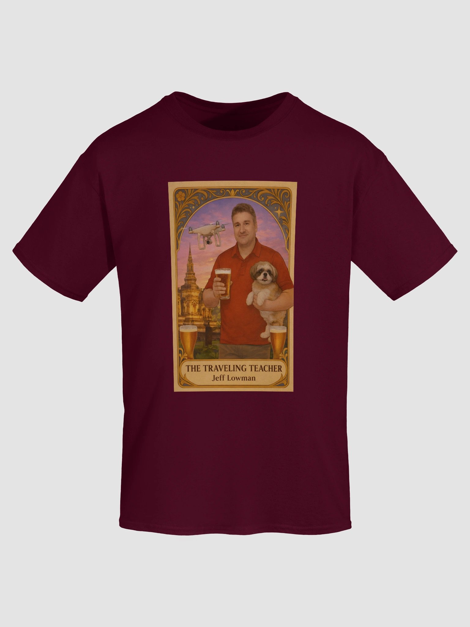 Tarot Card Shirt- The Traveling Teacher Jeff Lowman - Lunch Therapy on the back - Unisex Ultra Cotton Tee product image (64)