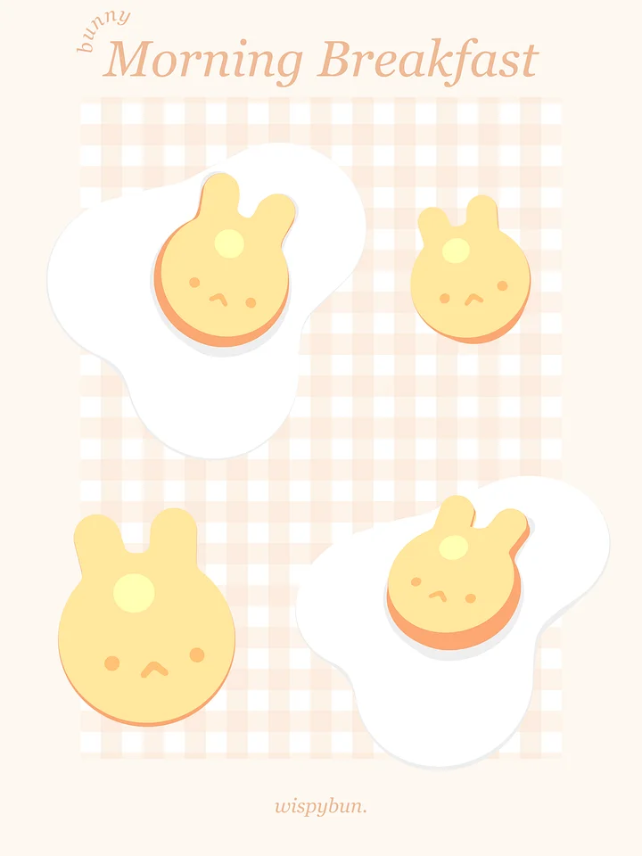 Bunny Morning Breakfast (Vanilla) Print product image (1)